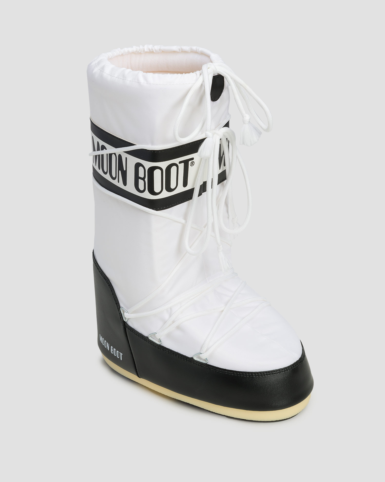 Snehule Moon Boot Icon Nylon, Farba-Vzor: Biały,Czarny
