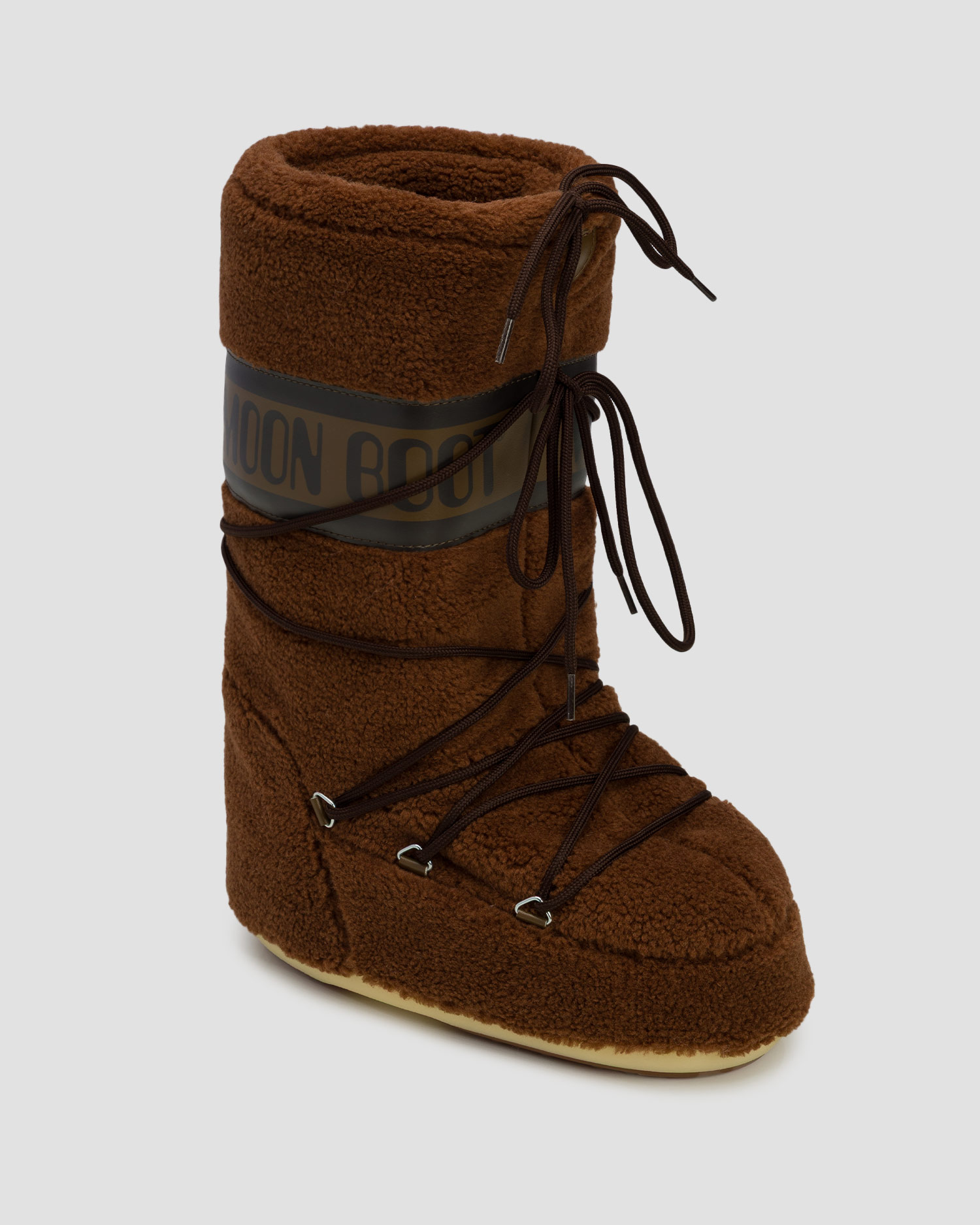 Brązowe buty zimowe Moon Boot Icon Fleece