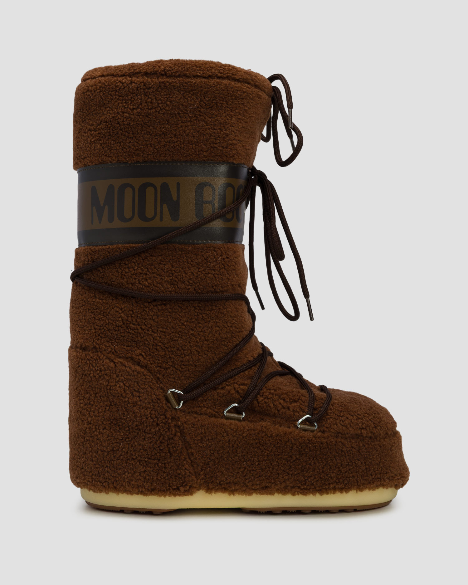 Brązowe buty zimowe Moon Boot Icon Fleece