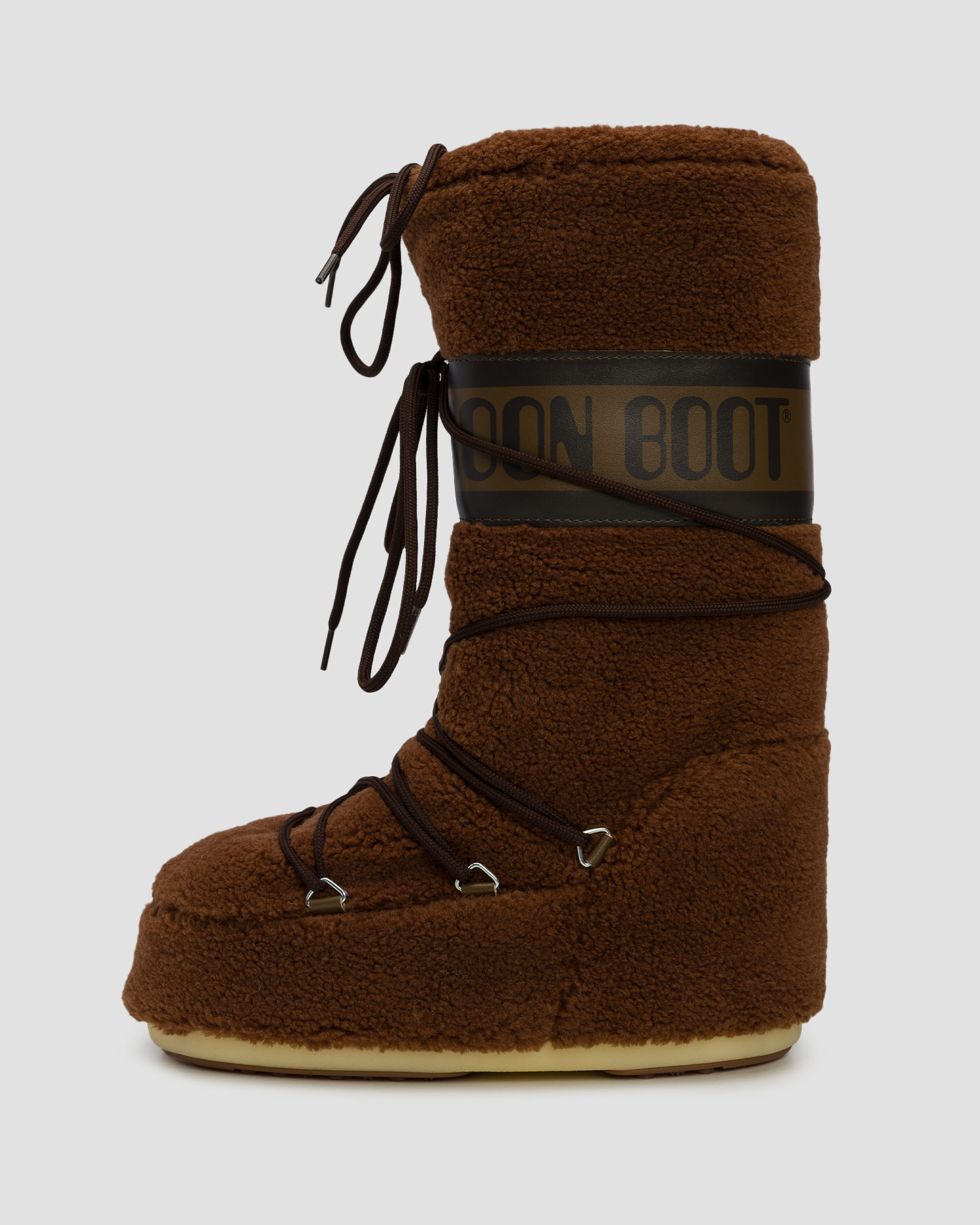 Brązowe buty zimowe Moon Boot Icon Fleece