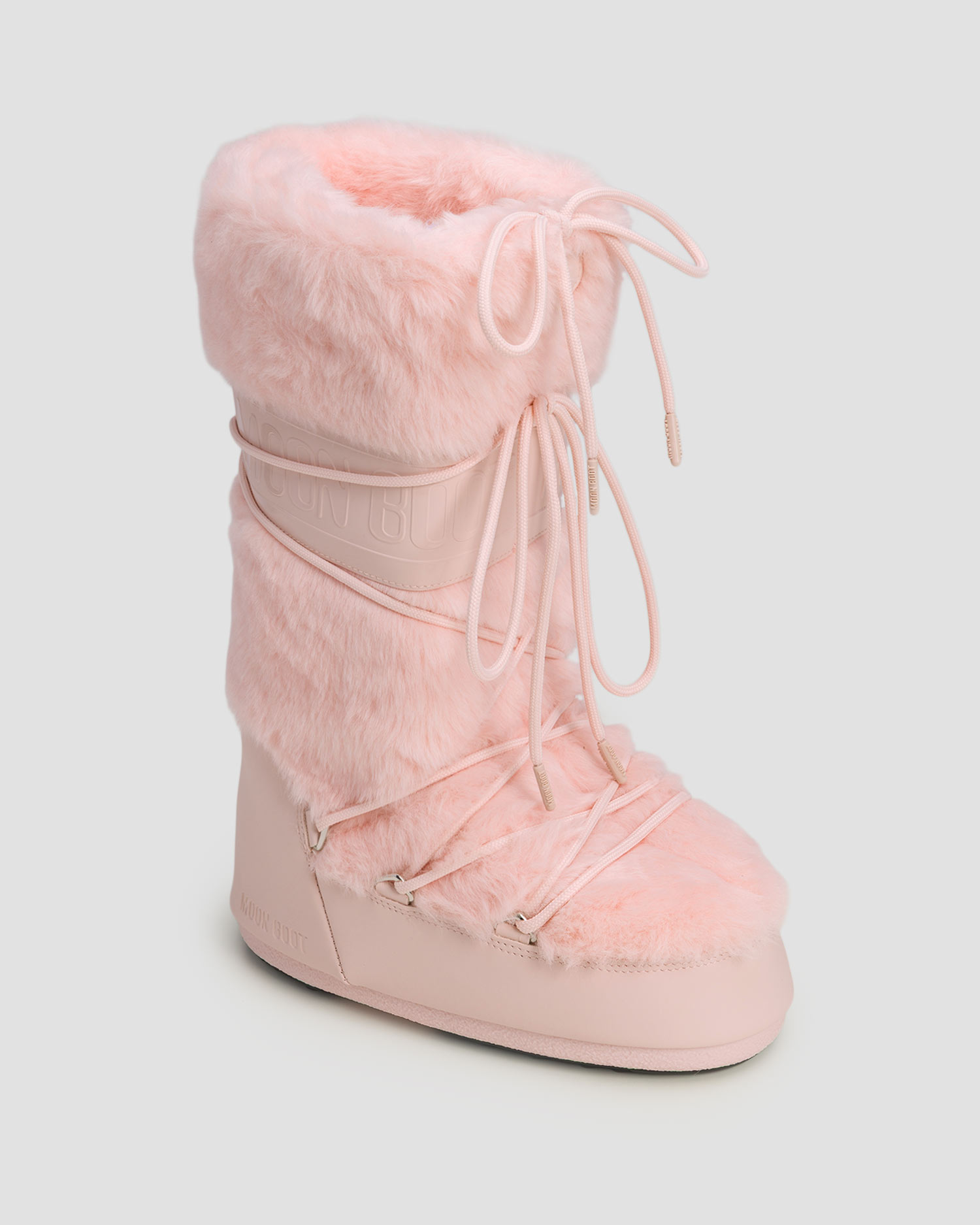 Světle růžové sněhule Moon Boot Icon Faux Fur