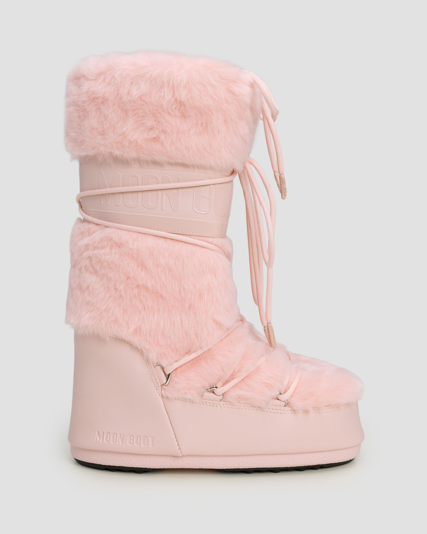 Světle růžové sněhule Moon Boot Icon Faux Fur