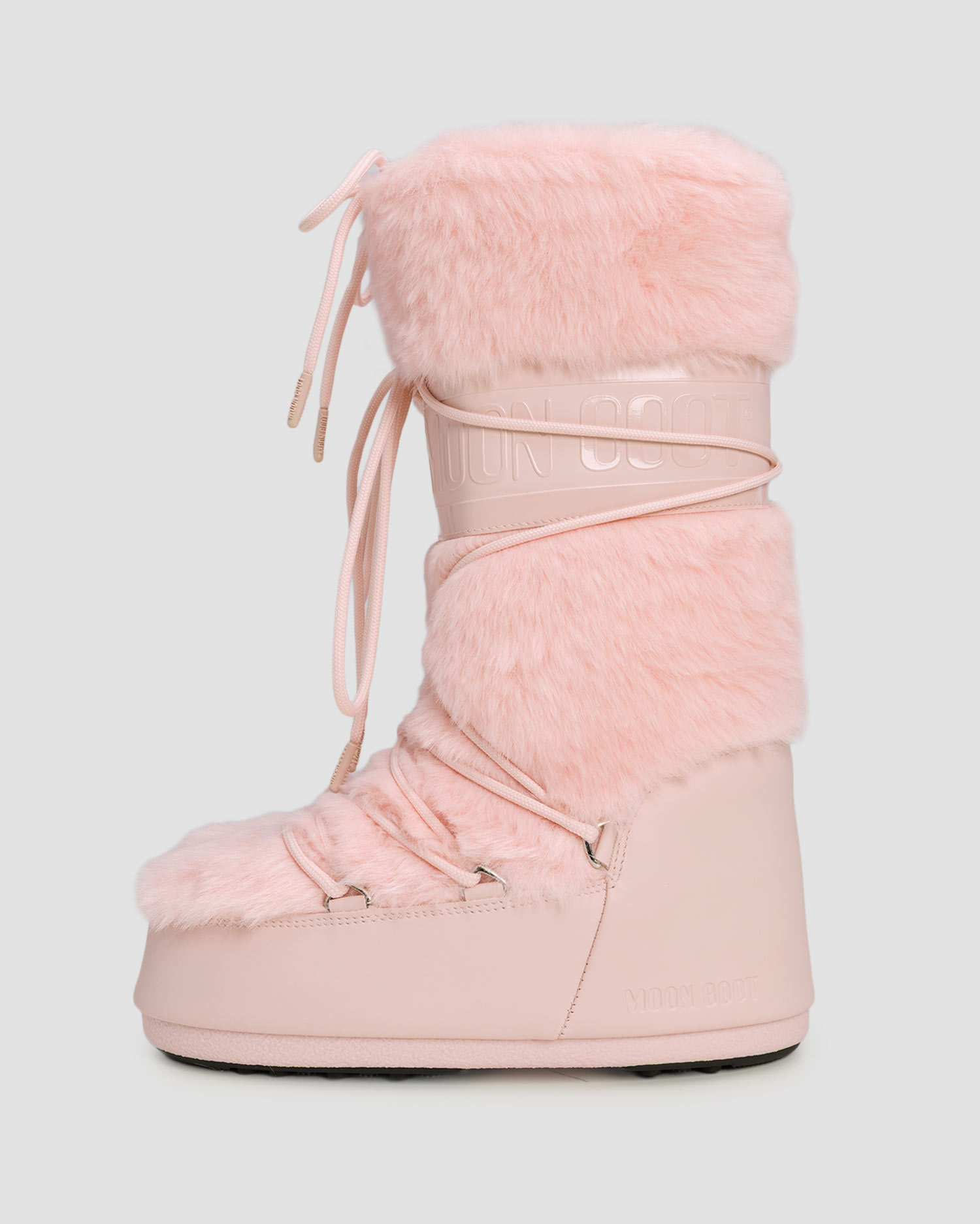 Světle růžové sněhule Moon Boot Icon Faux Fur
