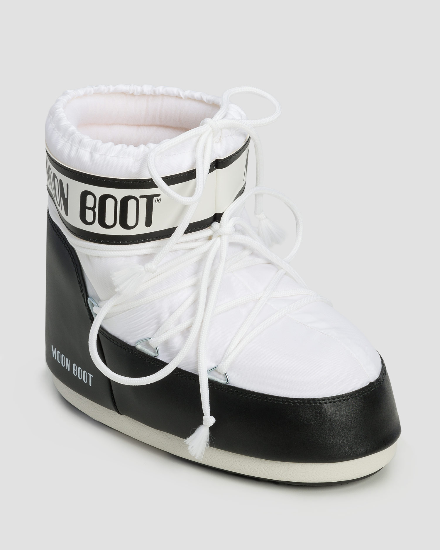 Bottes de neige blanches pour femmes Moon Boot Icon Low Nylon, Couleur: Biały
