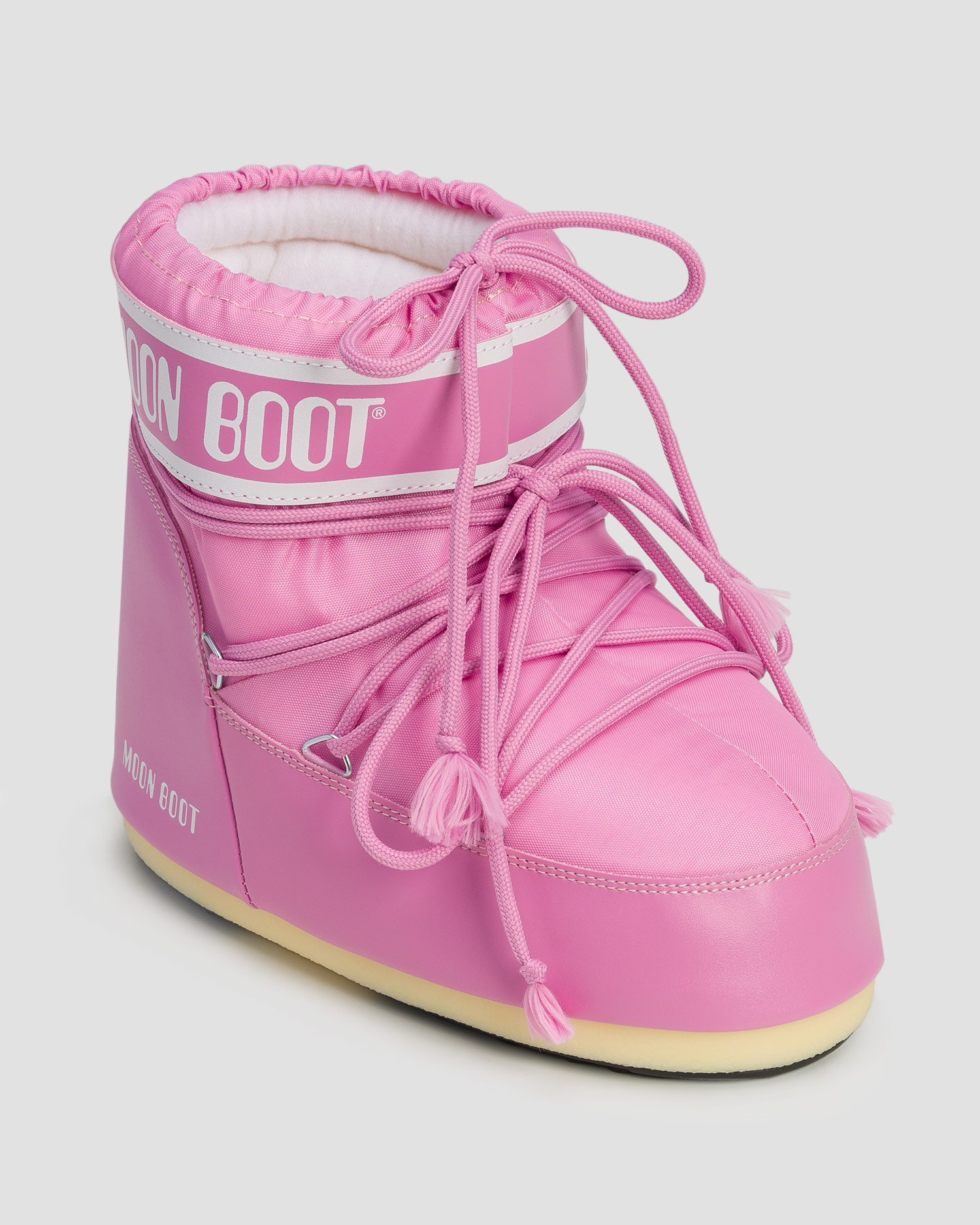 Różowe śniegowce damskie Moon Boot Icon Low Nylon New