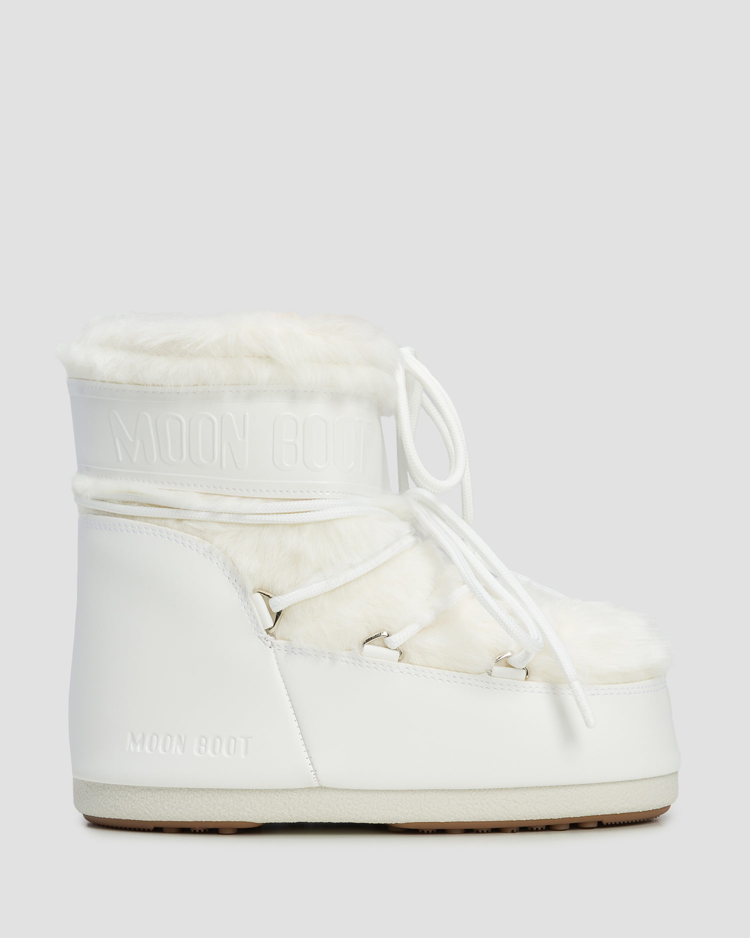 Białe śniegowce damskie Moon Boot Icon Low Faux Fur