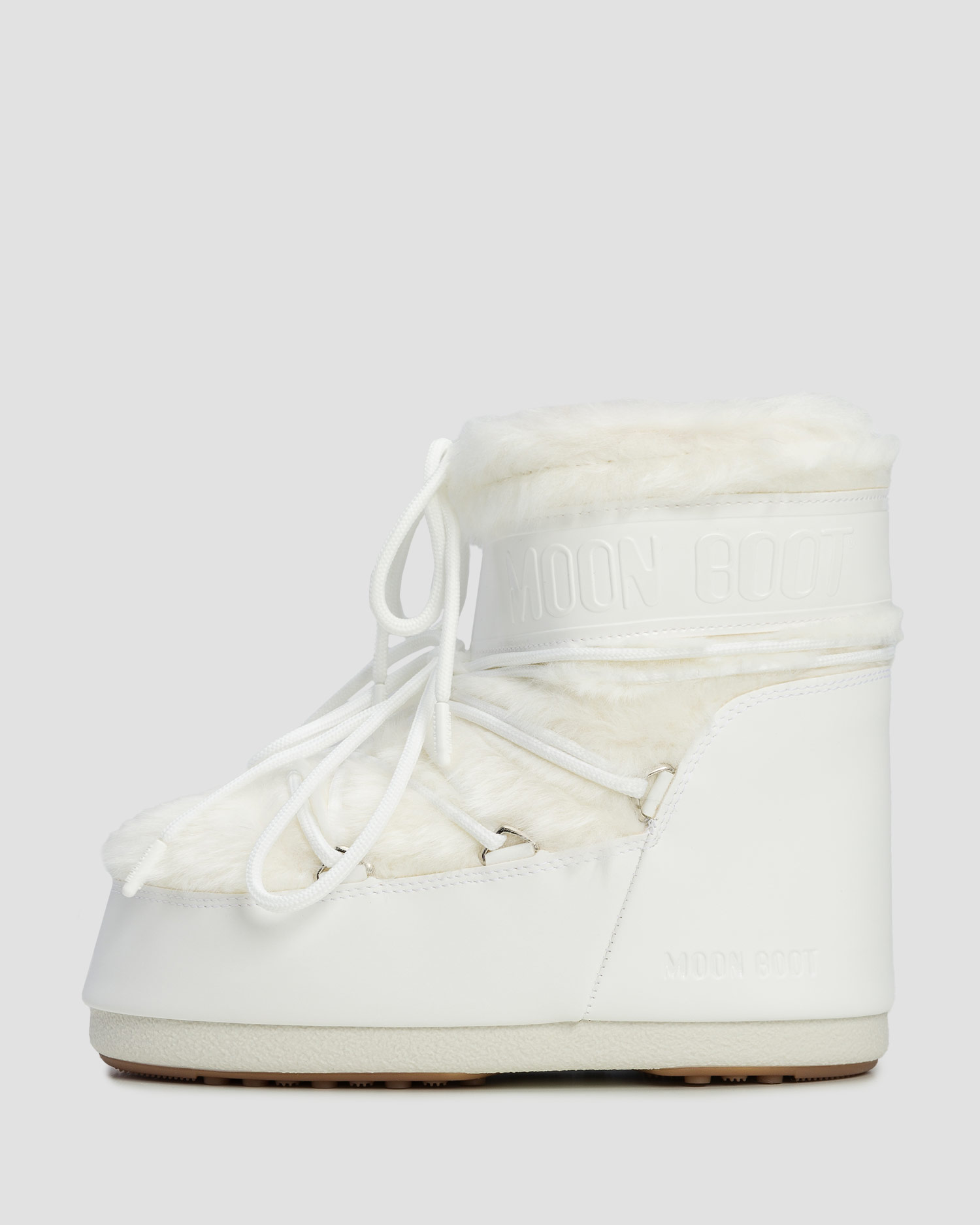 Białe śniegowce damskie Moon Boot Icon Low Faux Fur