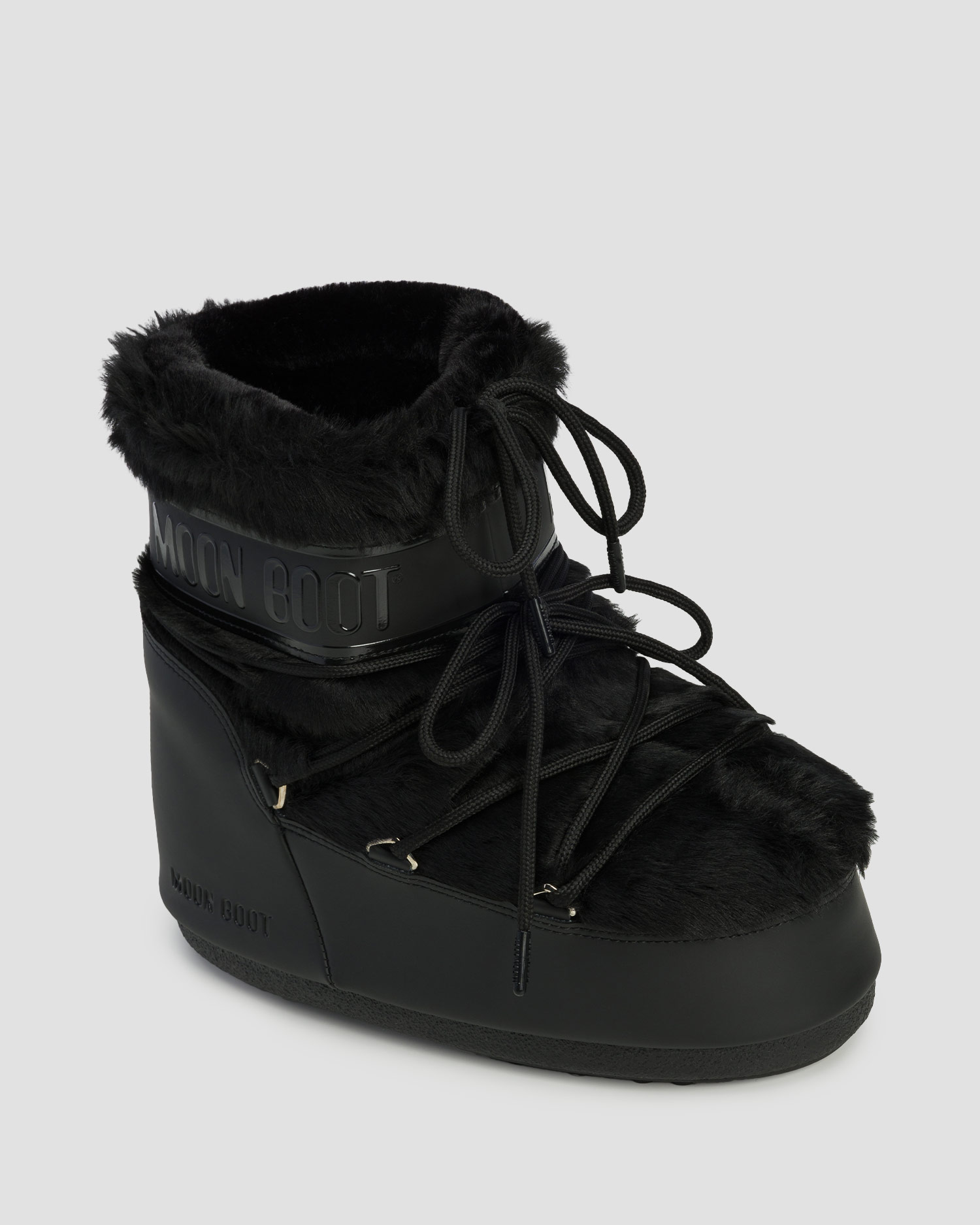 Czarne śniegowce damskie Moon Boot Icon Low Faux Fur