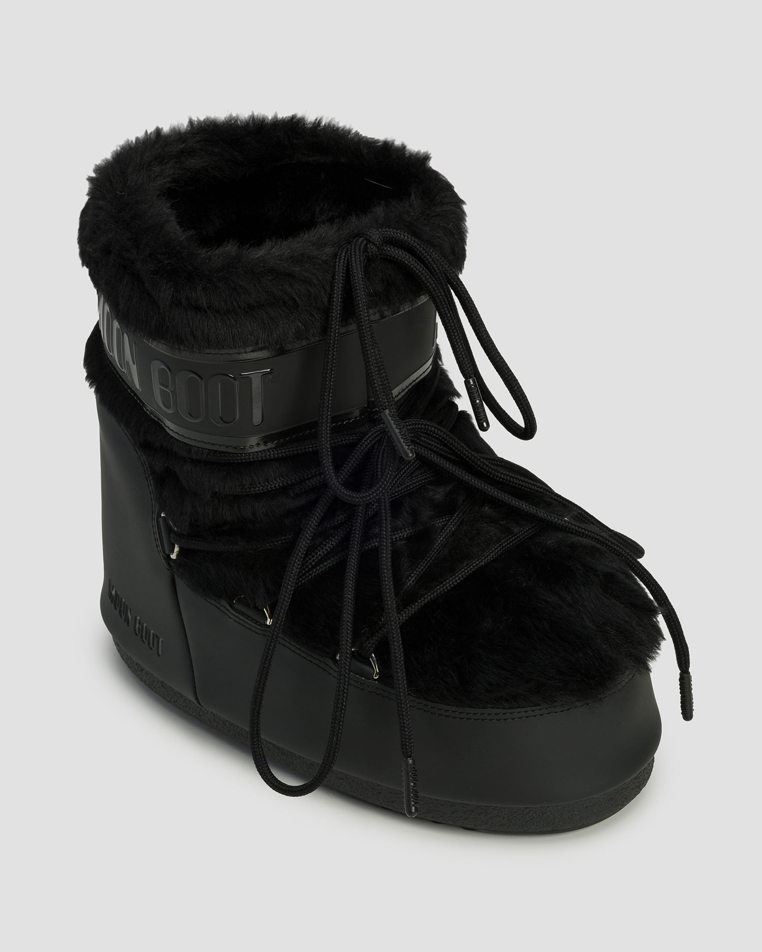 Czarne śniegowce damskie Moon Boot Icon Low Faux Fur