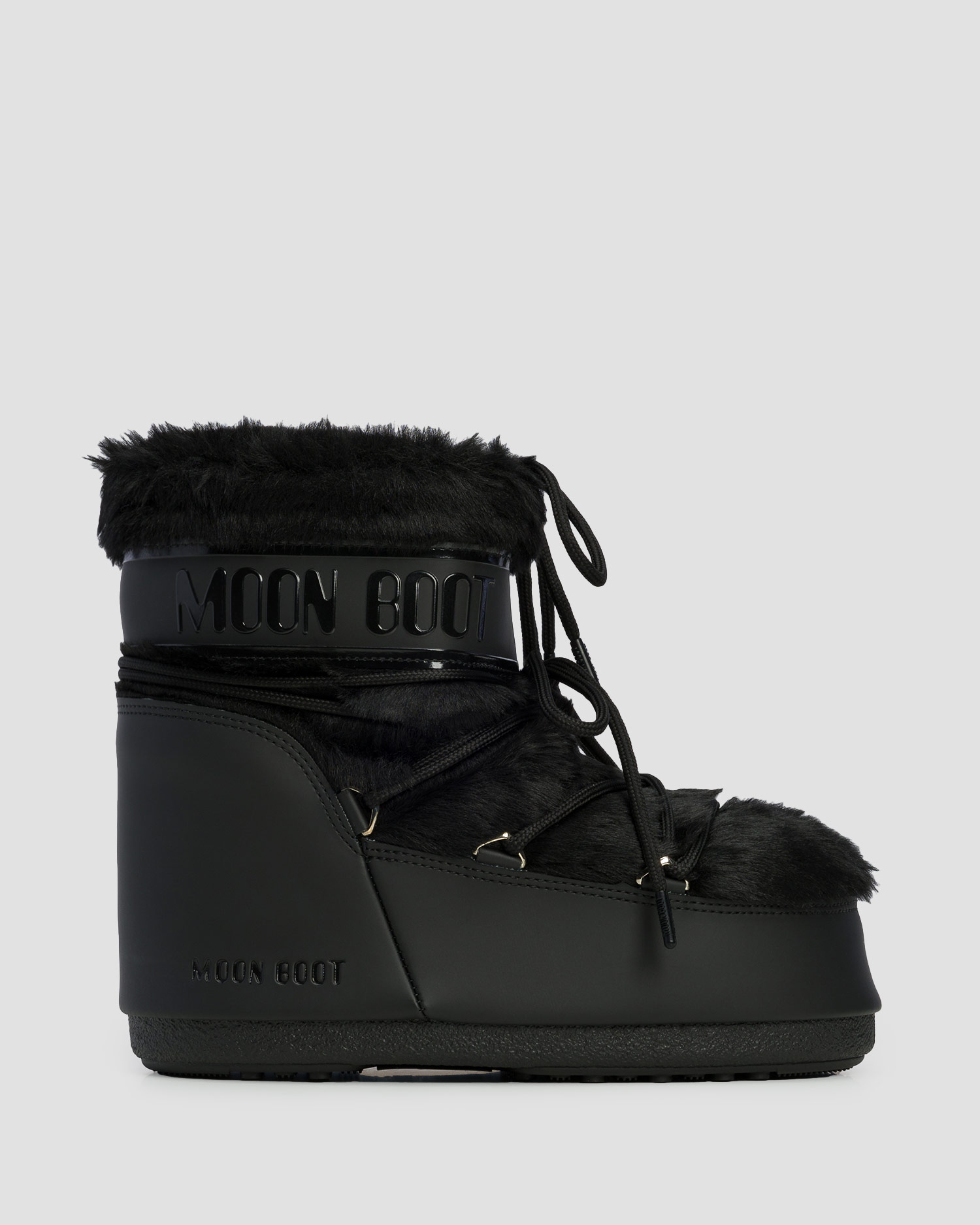 Czarne śniegowce damskie Moon Boot Icon Low Faux Fur