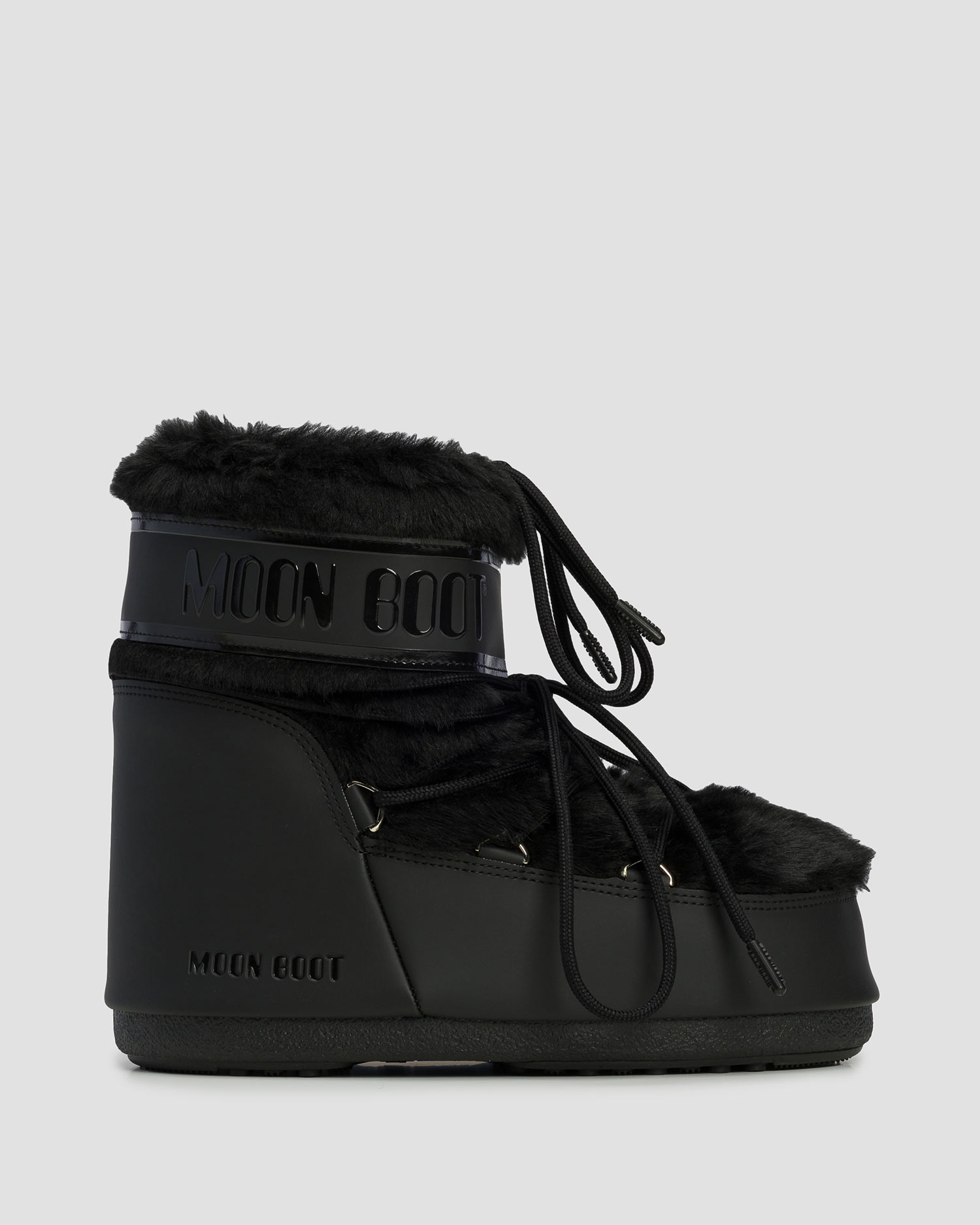 Czarne śniegowce damskie Moon Boot Icon Low Faux Fur