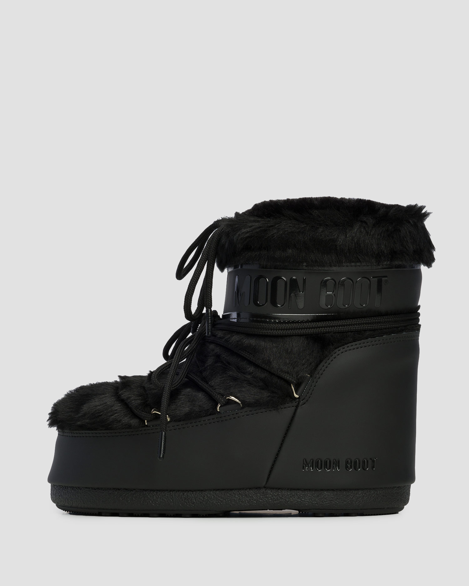 Czarne śniegowce damskie Moon Boot Icon Low Faux Fur