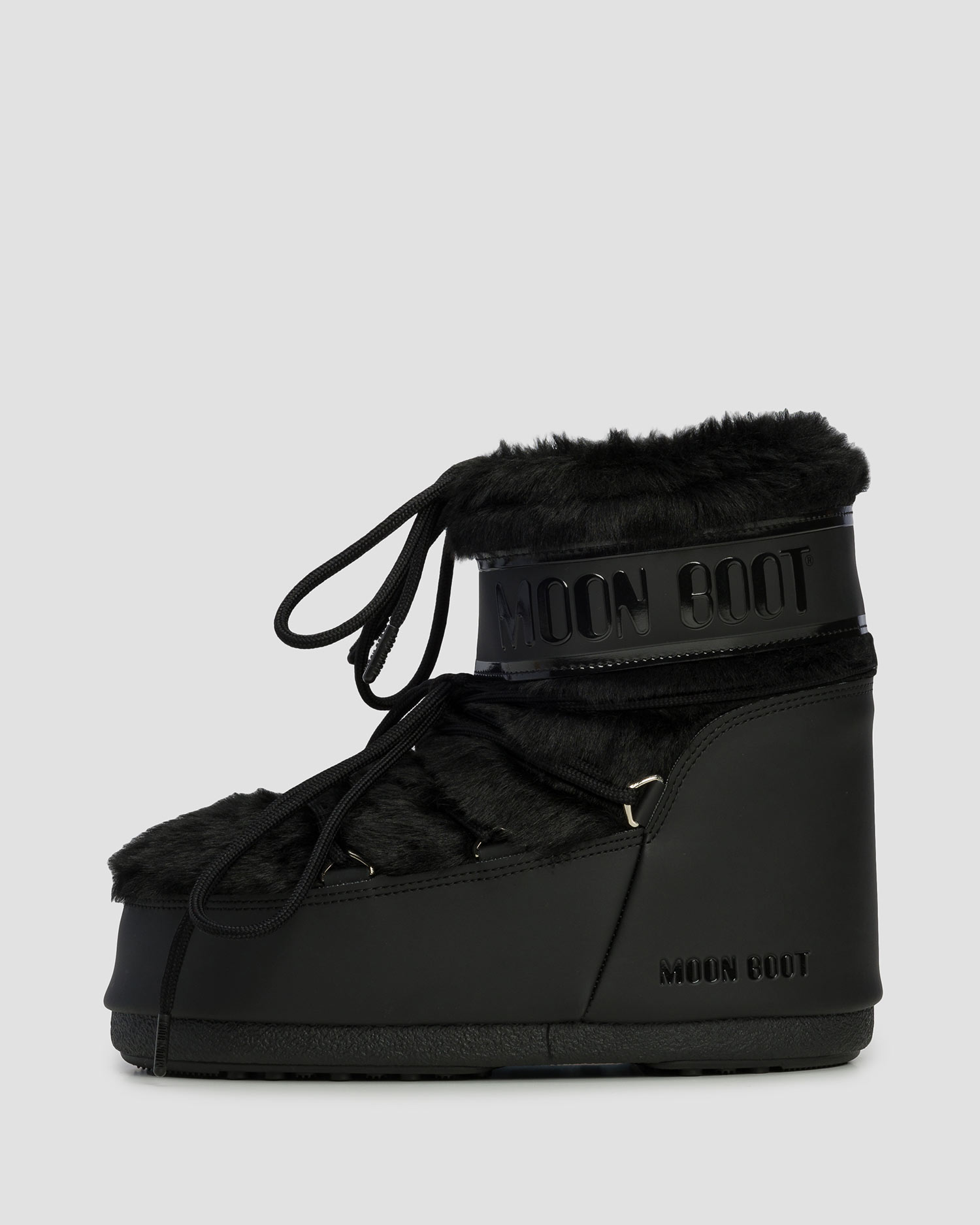 Czarne śniegowce damskie Moon Boot Icon Low Faux Fur