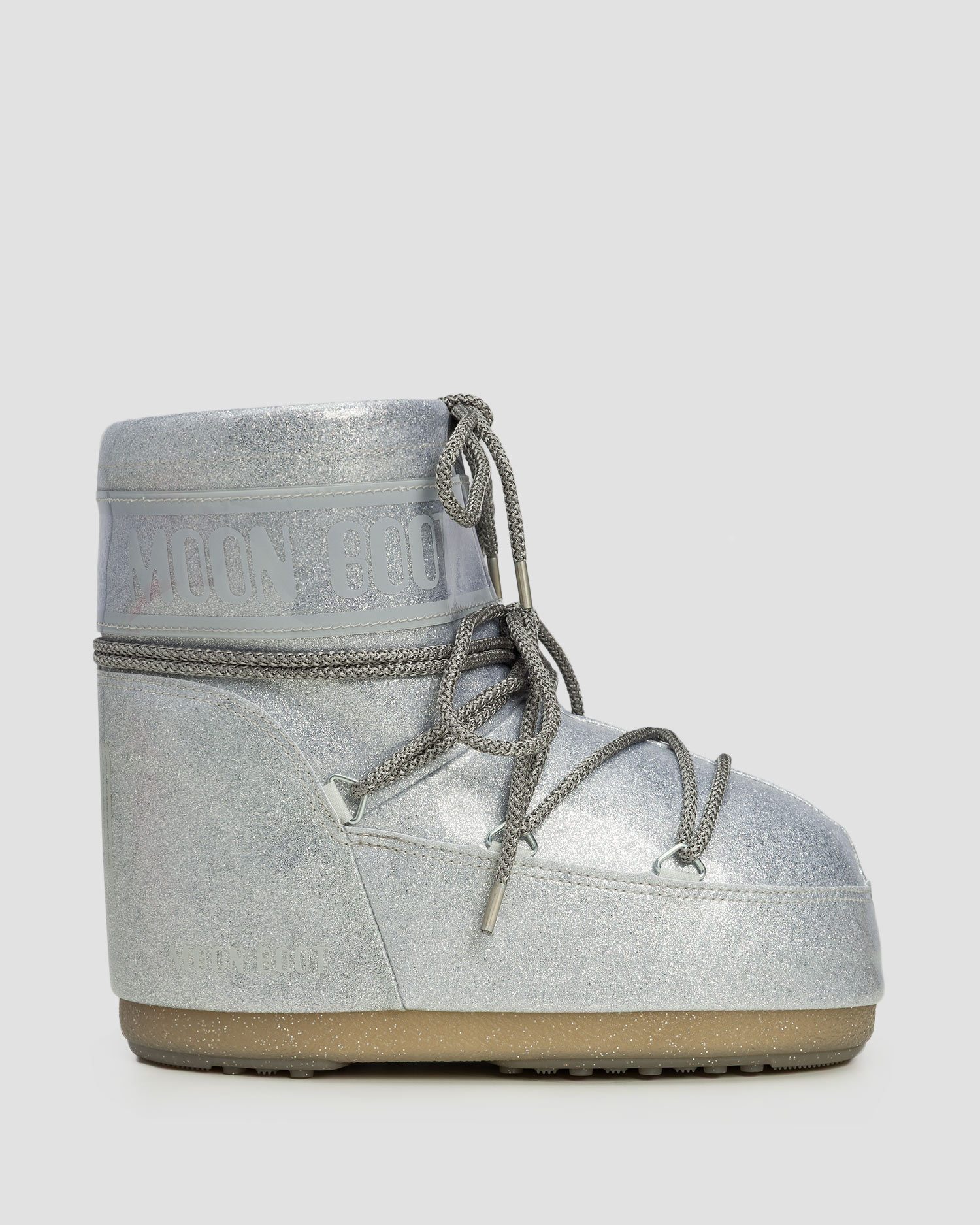Stříbrné dámské sněhule Moon Boot Icon Low Glitter