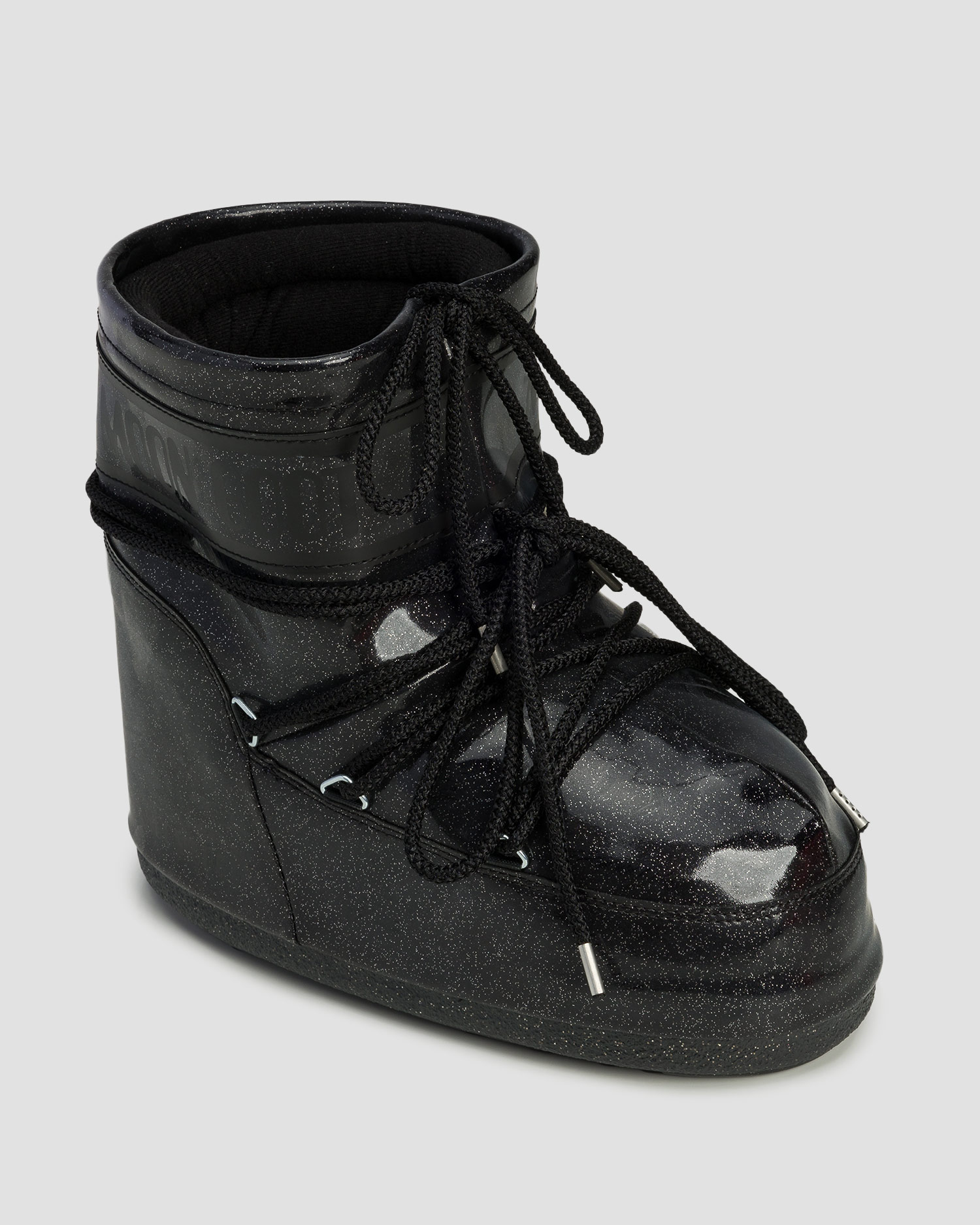 Czarne śniegowce damskie Moon Boot Icon Low Glitter New, Barva/Vzor: Czarny