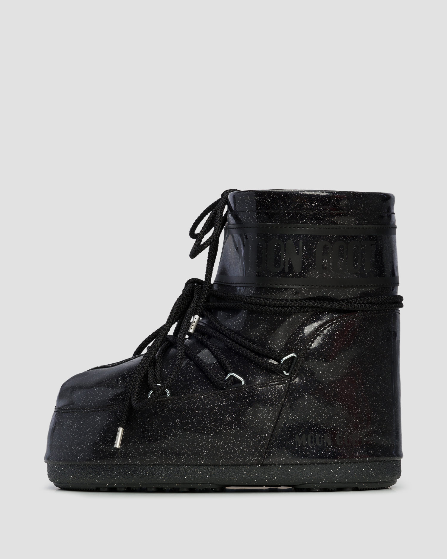 Czarne śniegowce damskie Moon Boot Icon Low Glitter New