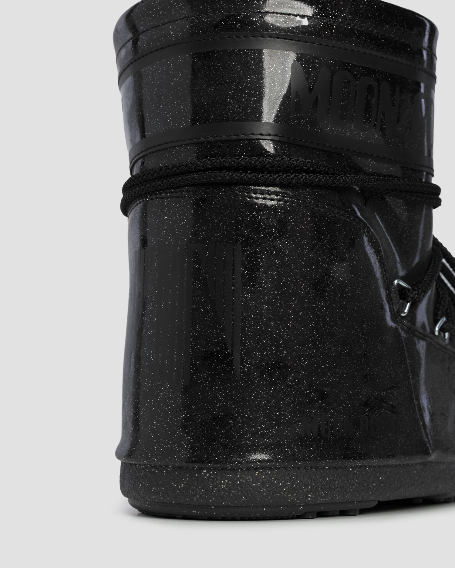 Czarne śniegowce damskie Moon Boot Icon Low Glitter New