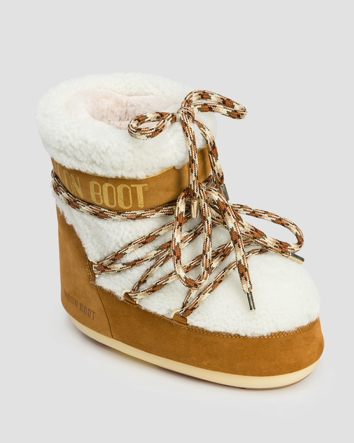 Skórzane buty zimowe damskie Moon Boot Icon Low Shearling
