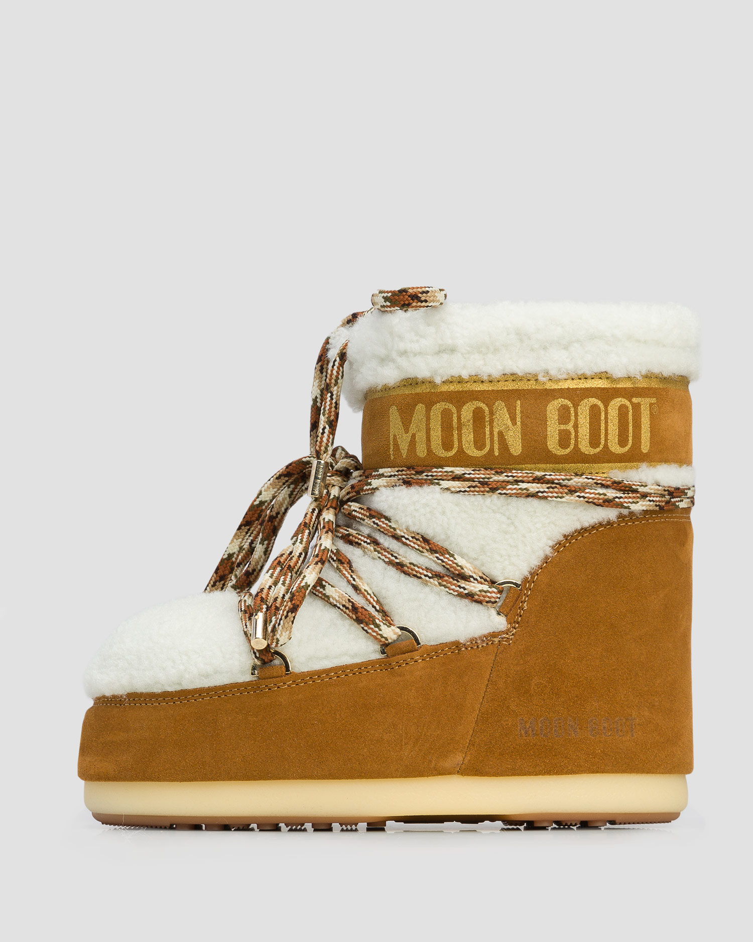 Skórzane buty zimowe damskie Moon Boot Icon Low Shearling