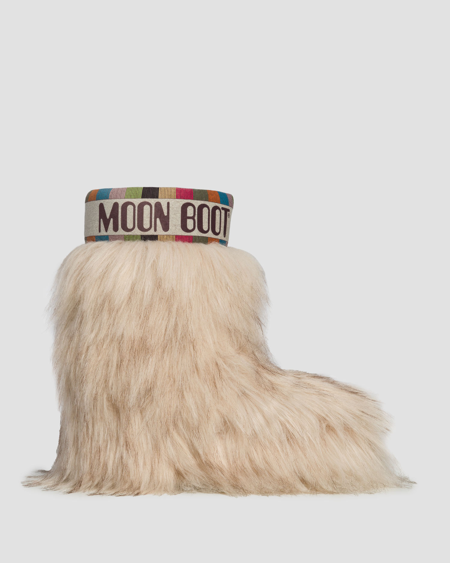 Beżowe śniegowce futrzane Moon Boot Resort Icon Yeti Mid
