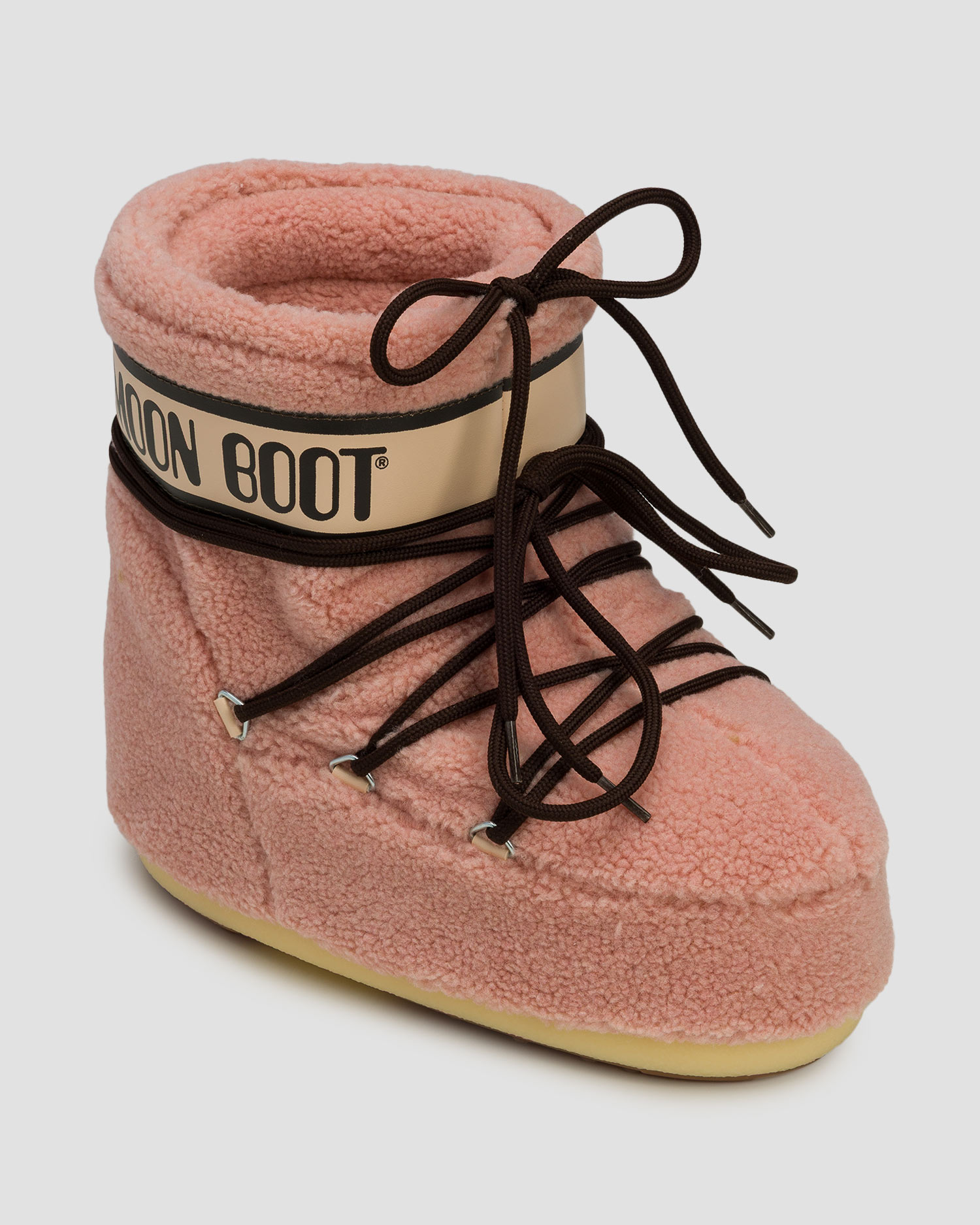 Růžové dámské zimní boty Moon Boot Icon Low Fleece, Barva/Vzor: Różowy