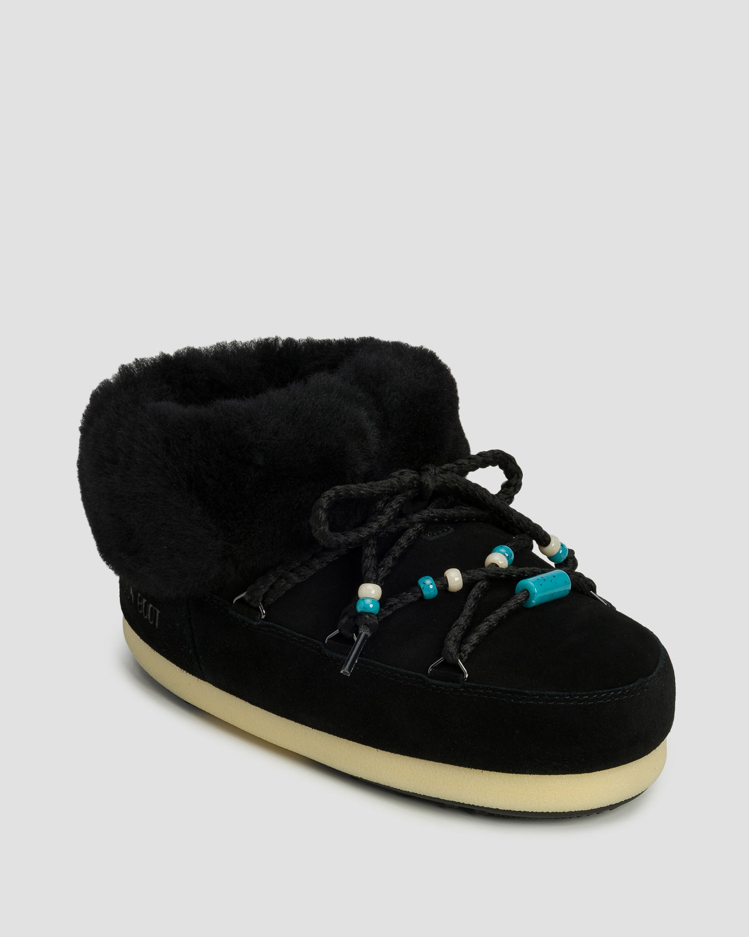 Dámske čierne zimné topánky Moon Boot Resort Evx Mule Suede Beads