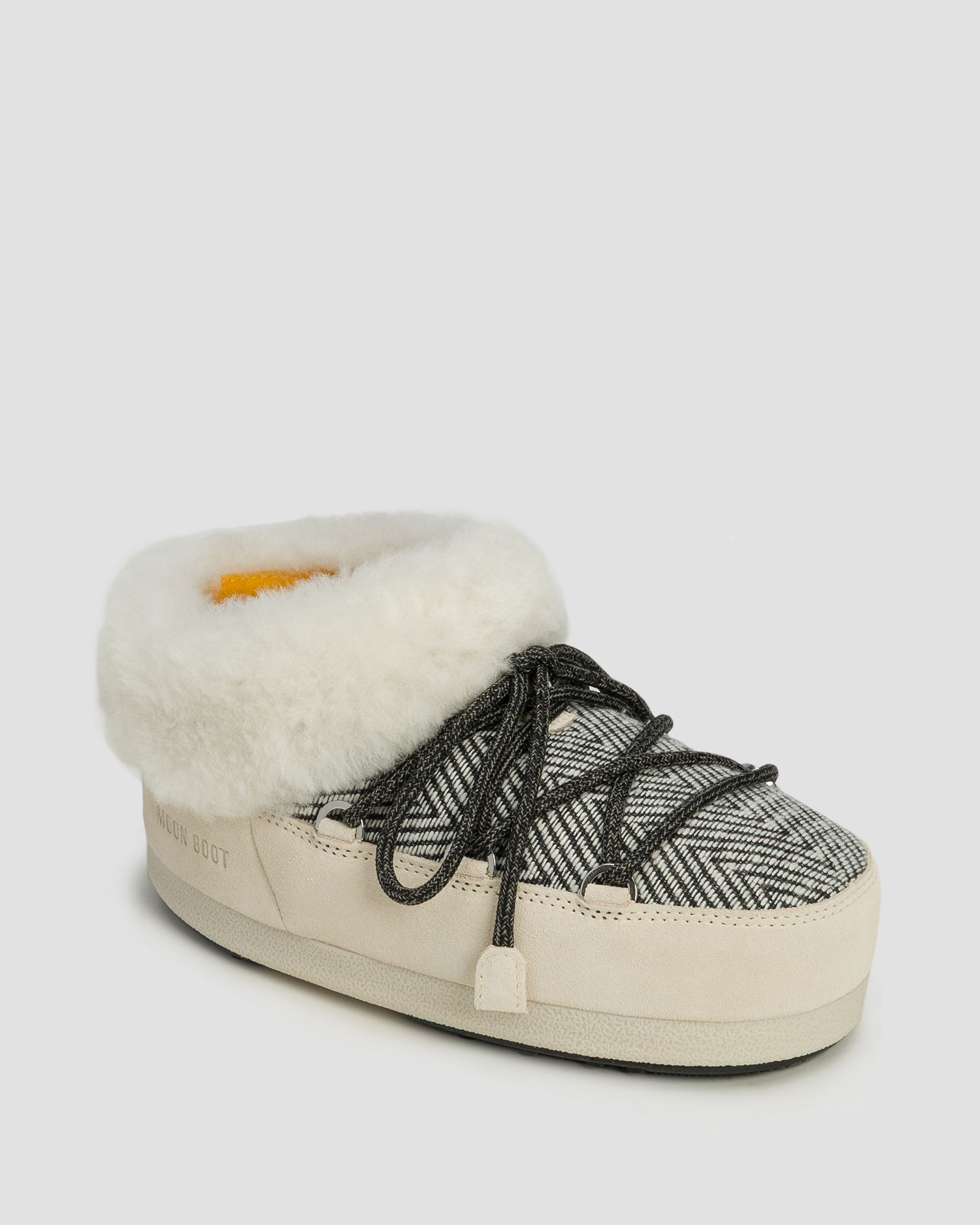 Moon Boot x GIR EVX Chalet Mule Fur Damen-Winterschuhe, Farbe/Muster: Beżowy,Biały