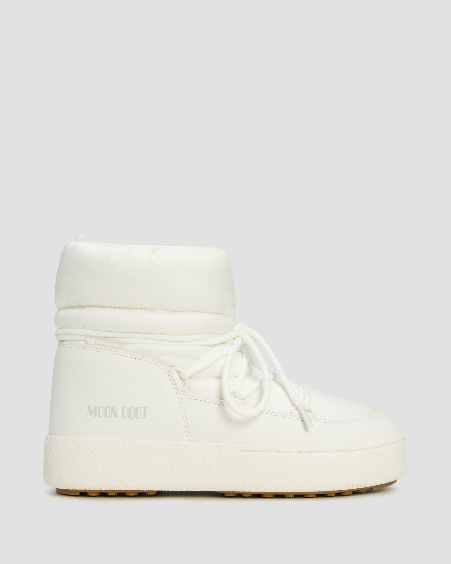 Białe buty zimowe damskie Moon Boot LTrack Low Nylon WP