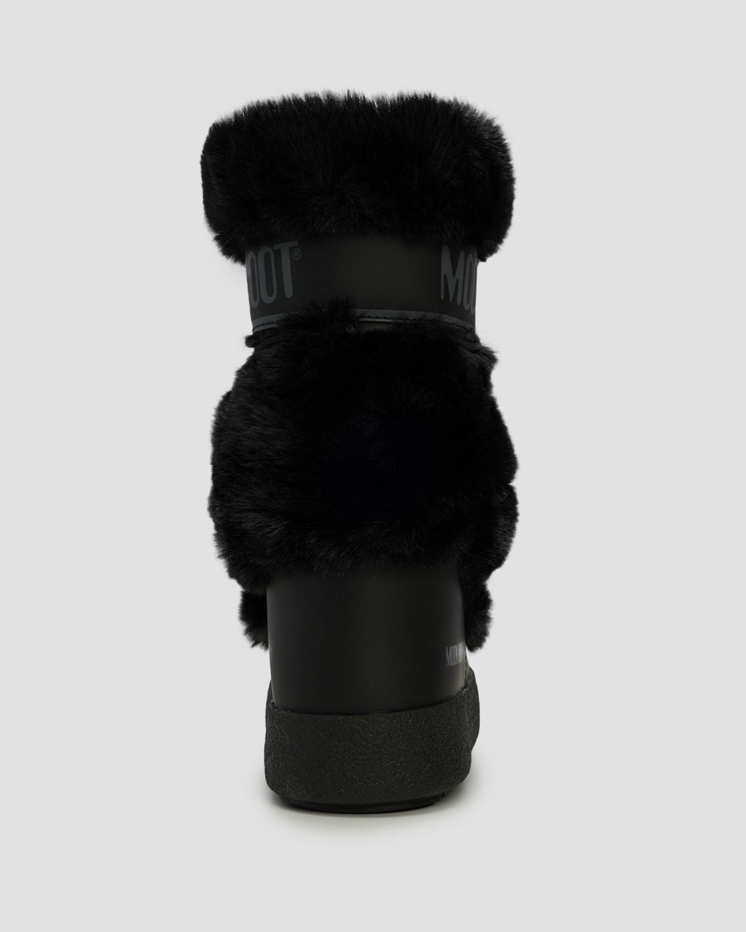 Czarne buty zimowe damskie Moon Boot LTrack Faux Fur High WP