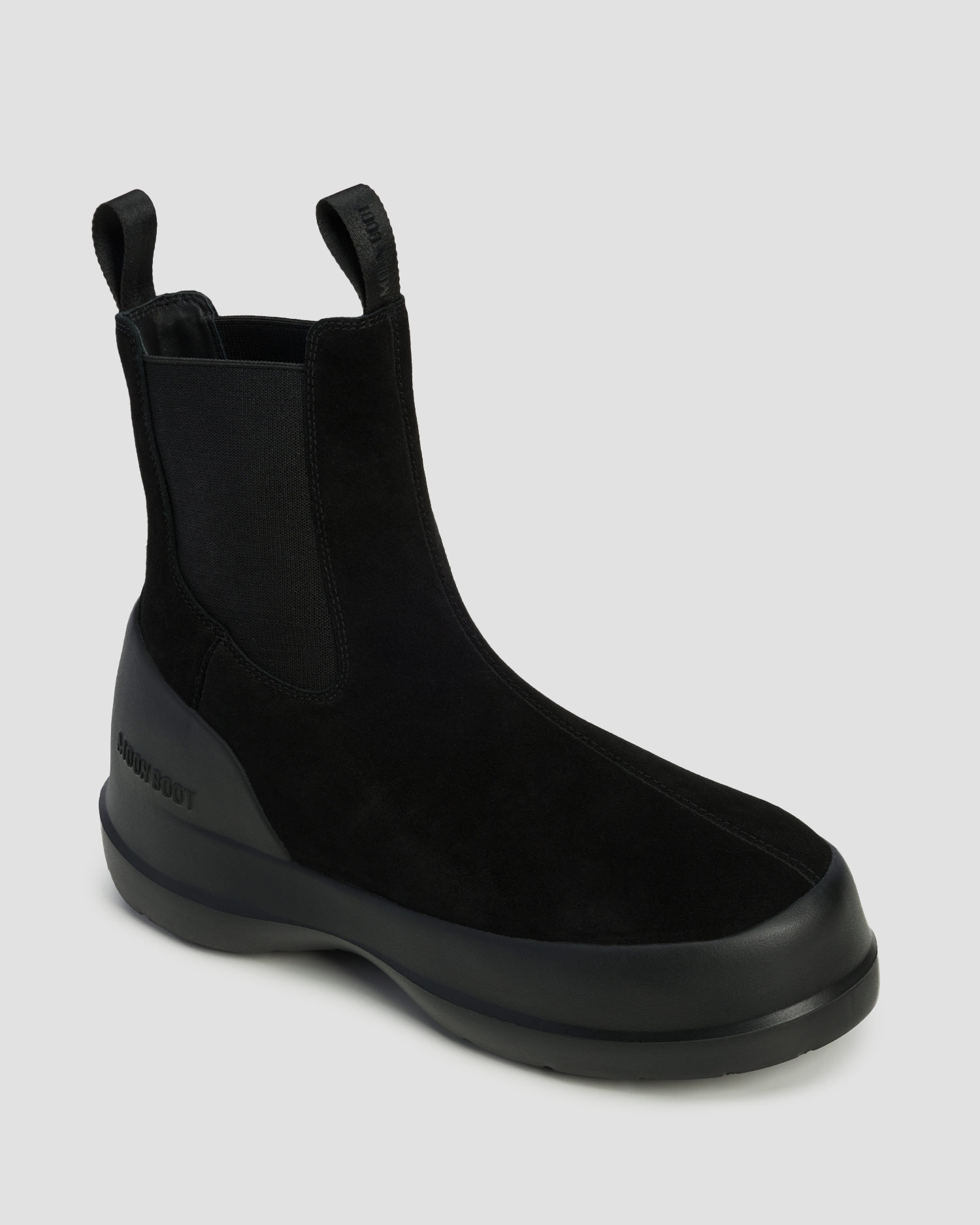 Black women's winter boots Moon Boot Luna Chelsea Suede