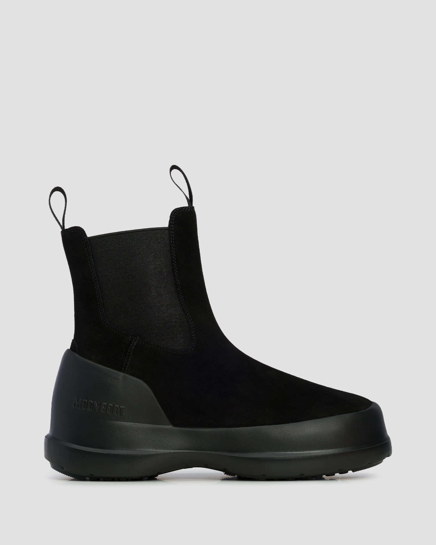 Black women's winter boots Moon Boot Luna Chelsea Suede