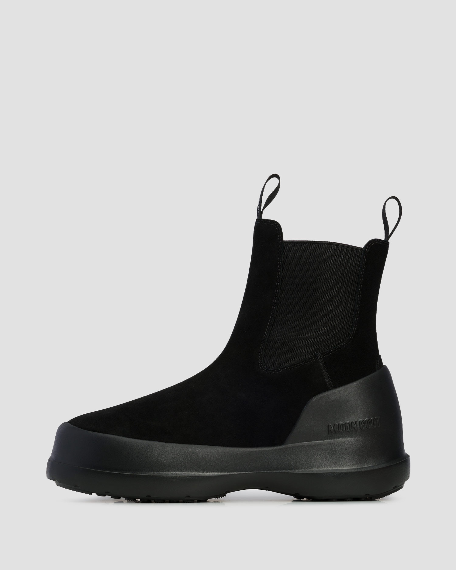 Black women's winter boots Moon Boot Luna Chelsea Suede