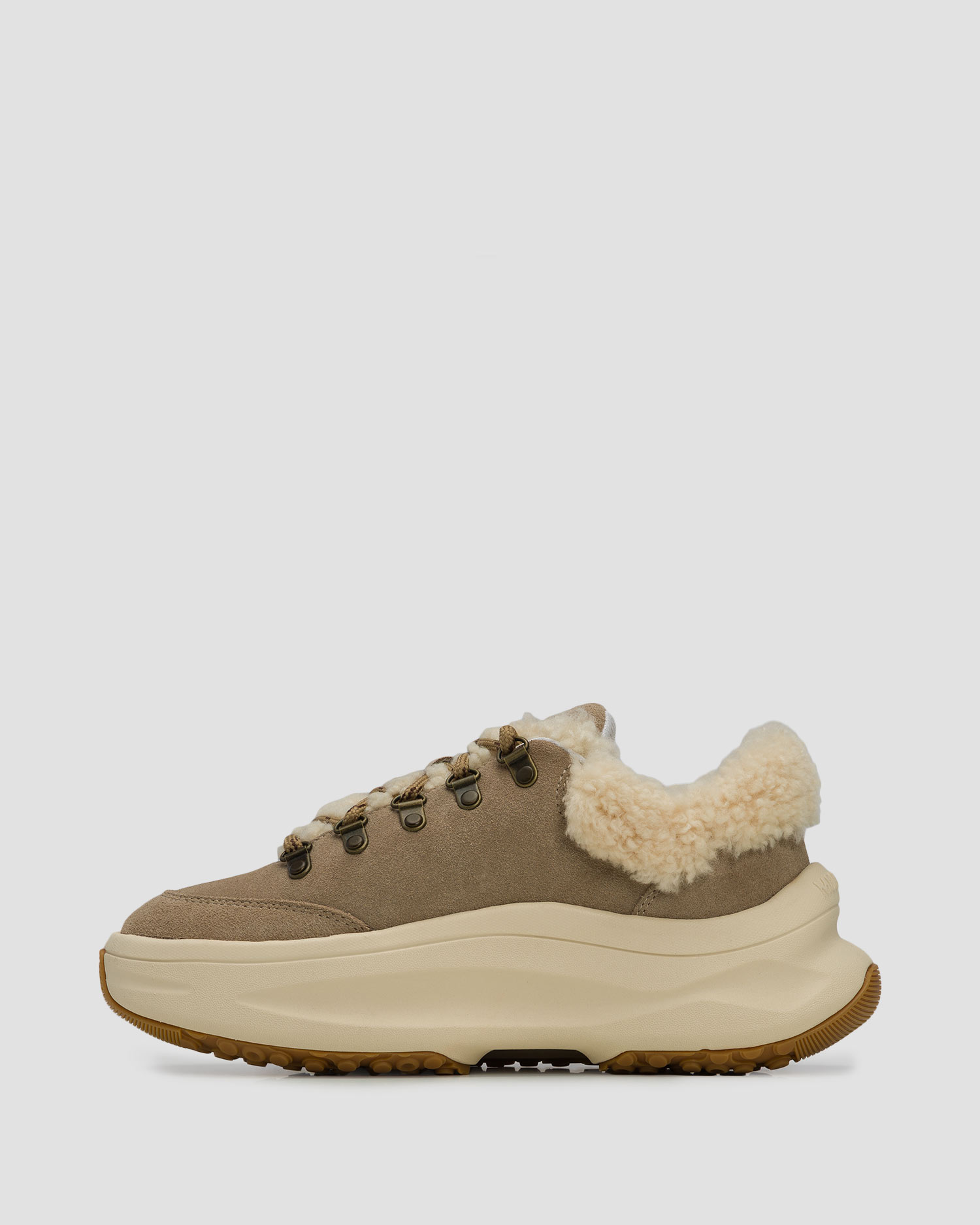 Beżowe snekersy zamszowe z futerkiem Moon Boot Moon247 City Shearling