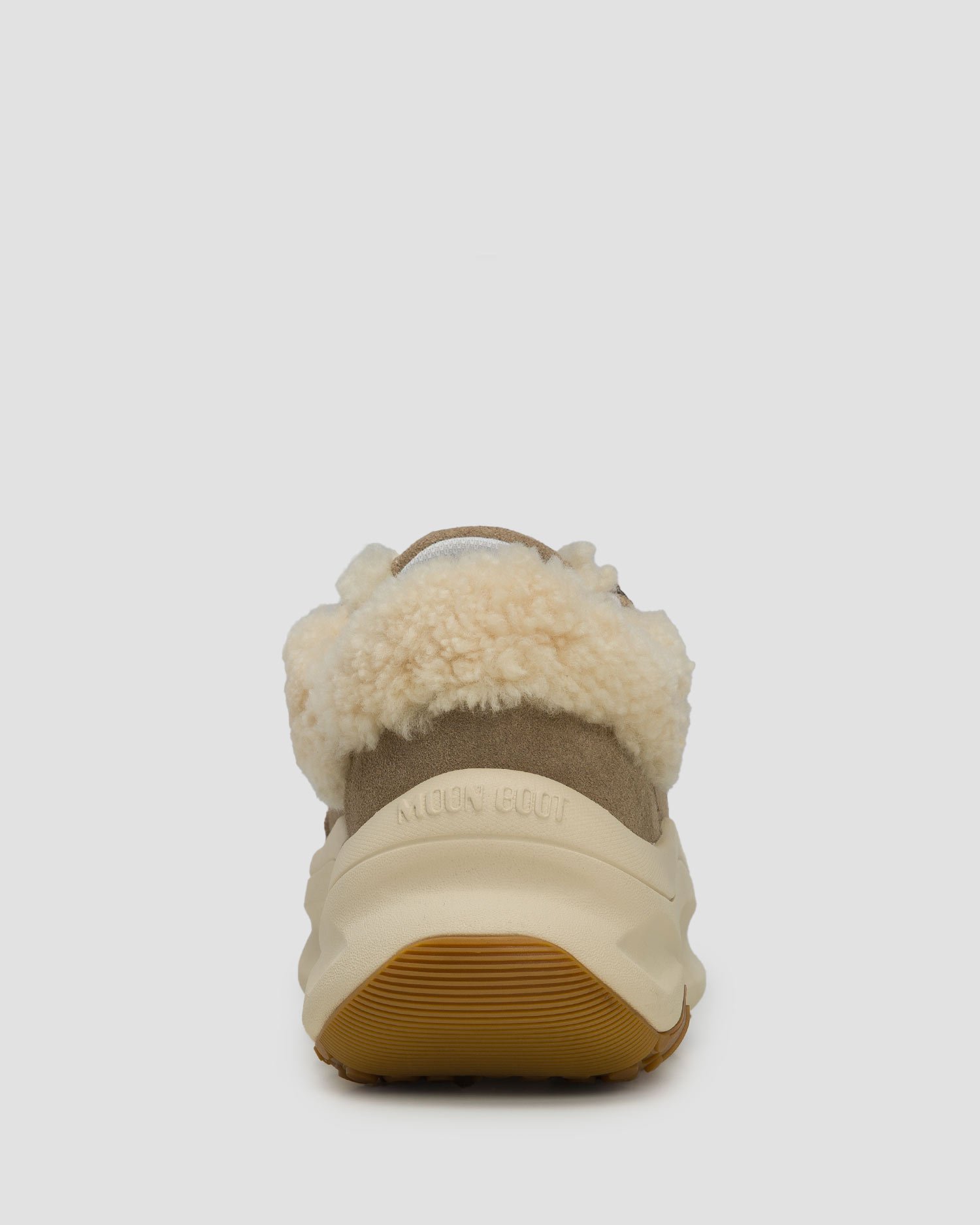 Beige suede snekers with fur Moon Boot Moon247 City Shearling