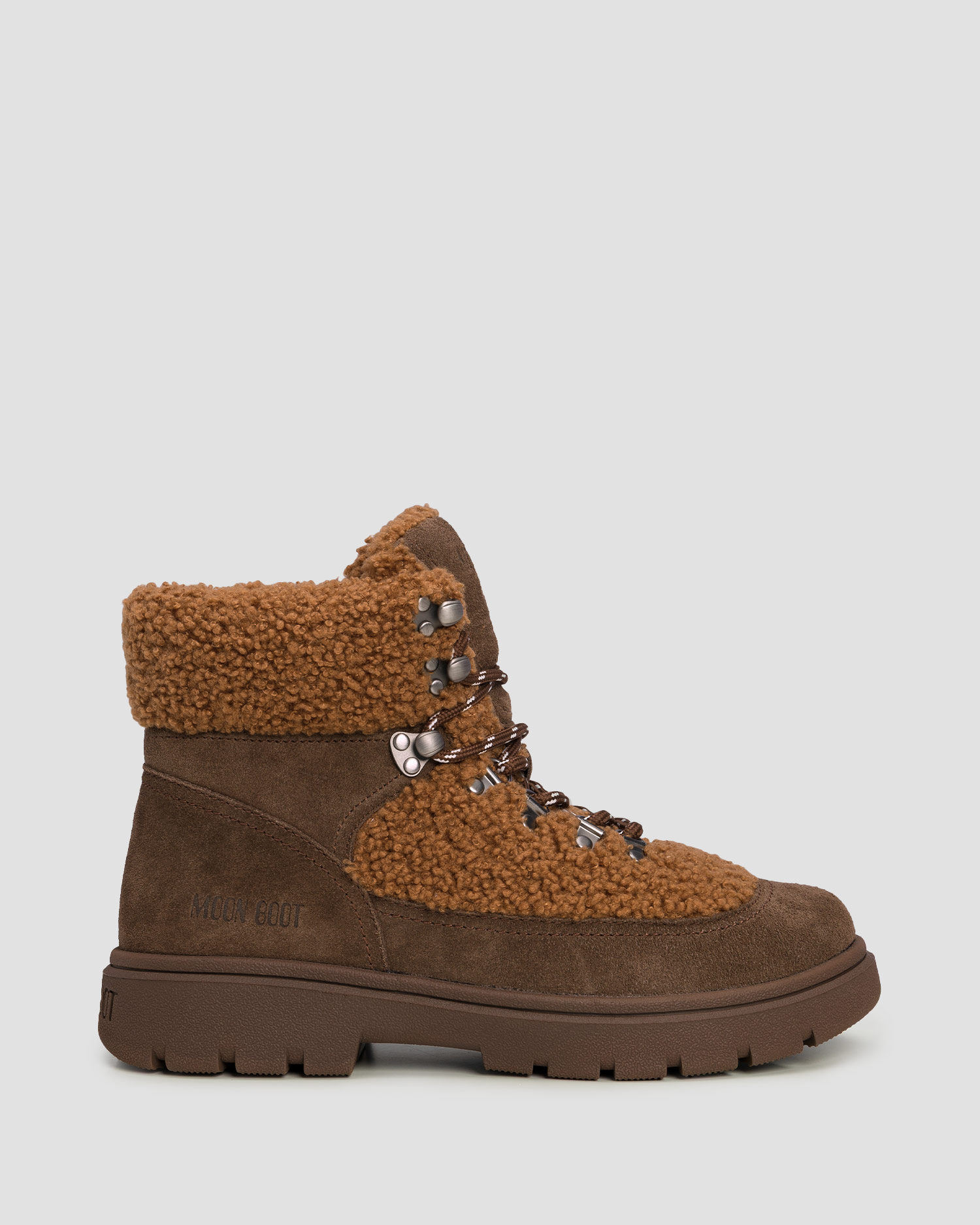 Dámské zimní boty Moon Boot Combat Boot Fleece v hnědé barvě