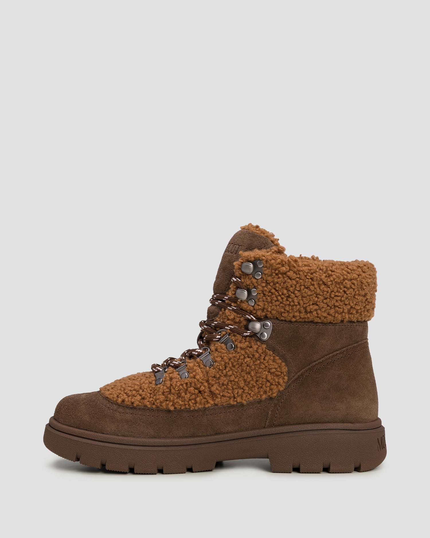 Dámské zimní boty Moon Boot Combat Boot Fleece v hnědé barvě