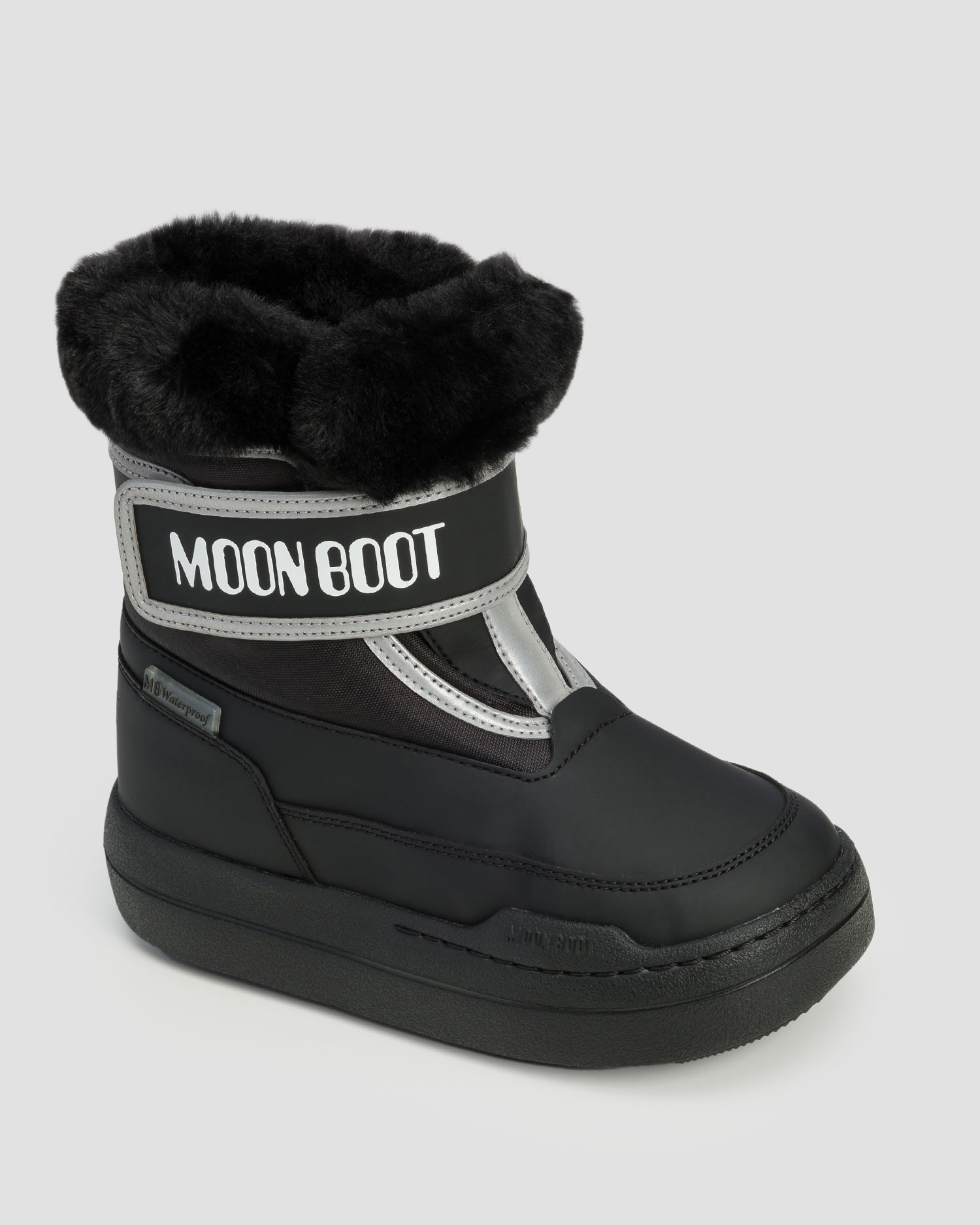 Kids black winter boots Moon Boot Jr Park Strap