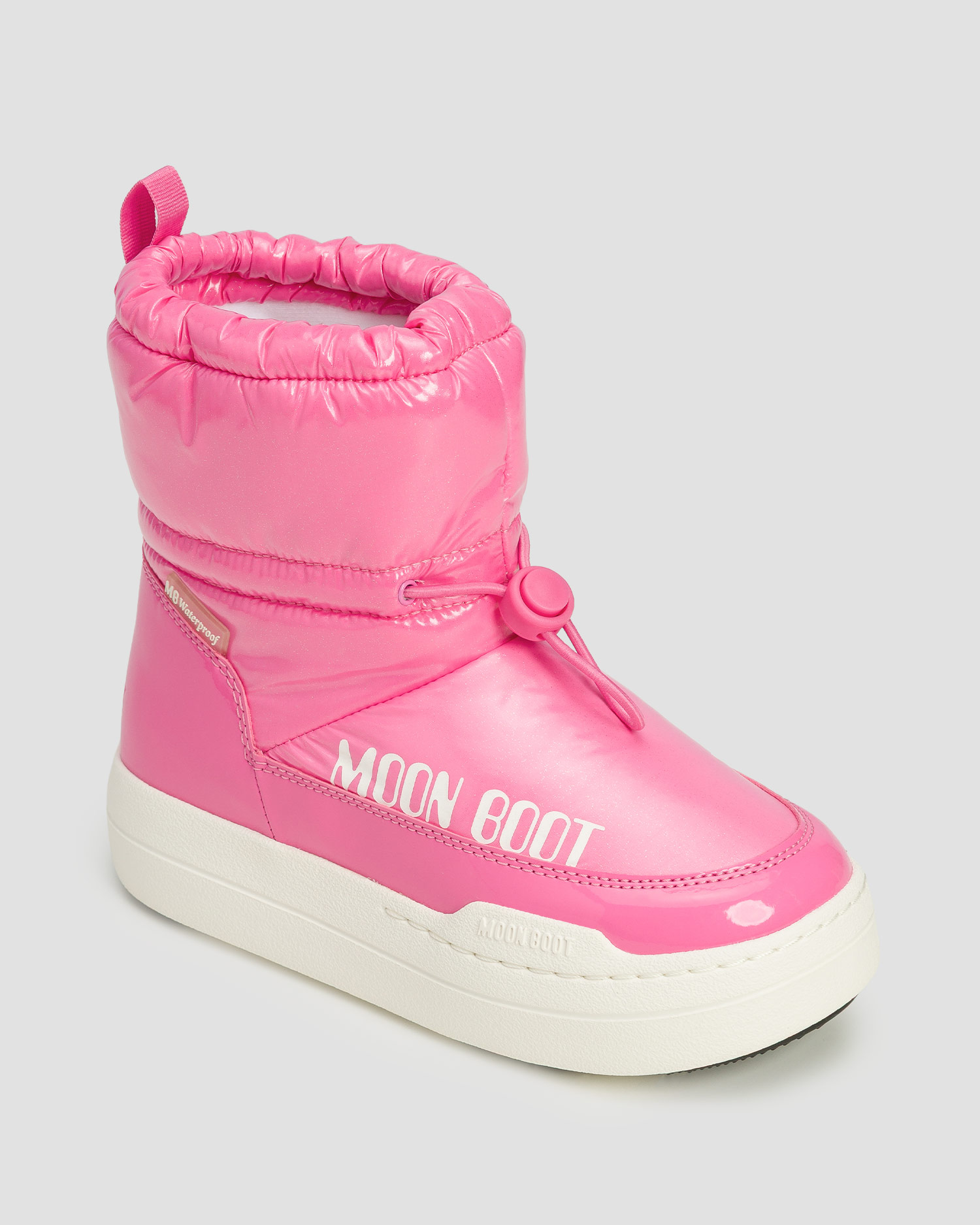 Růžové dětské sněhule Moon Boot JR Park Tube Mid Glitter WP, Barva/Vzor: Różowy