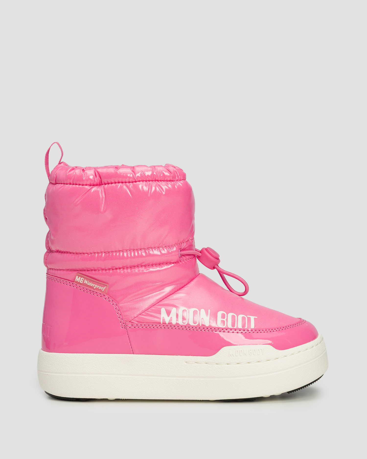 Růžové dětské sněhule Moon Boot JR Park Tube Mid Glitter WP