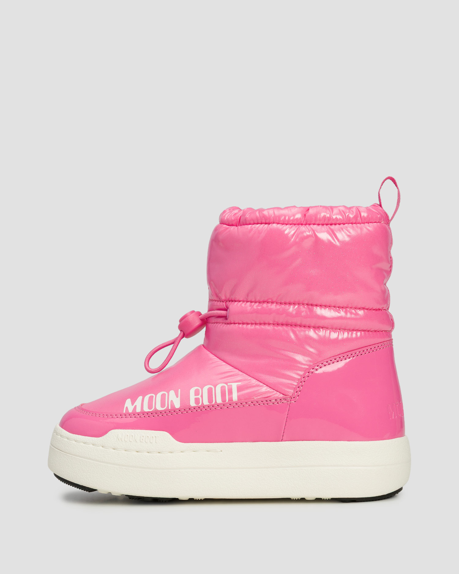 Růžové dětské sněhule Moon Boot JR Park Tube Mid Glitter WP