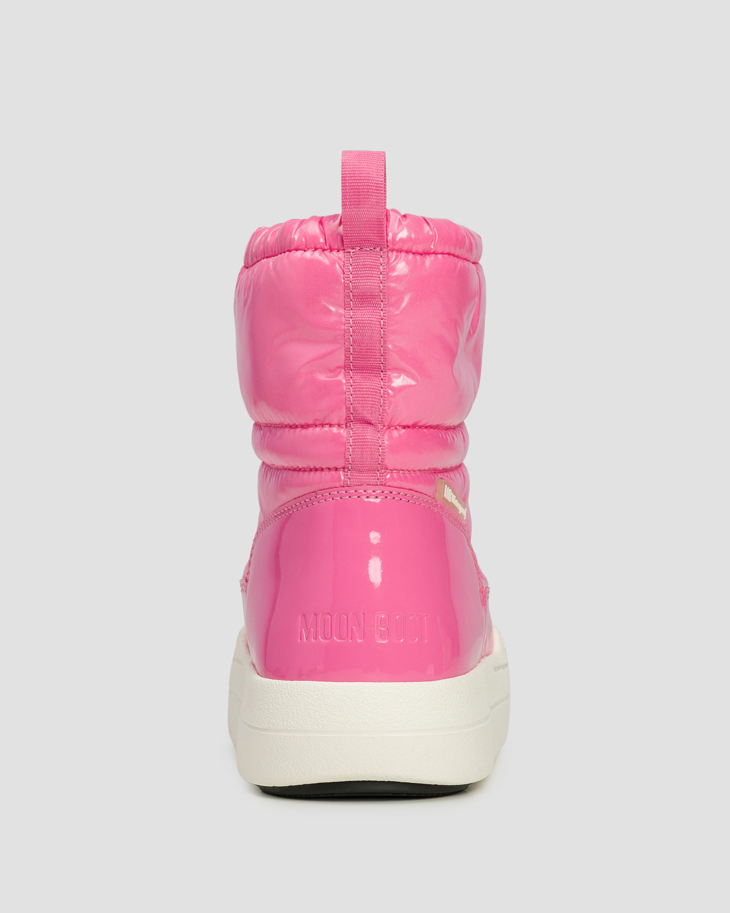 Růžové dětské sněhule Moon Boot JR Park Tube Mid Glitter WP