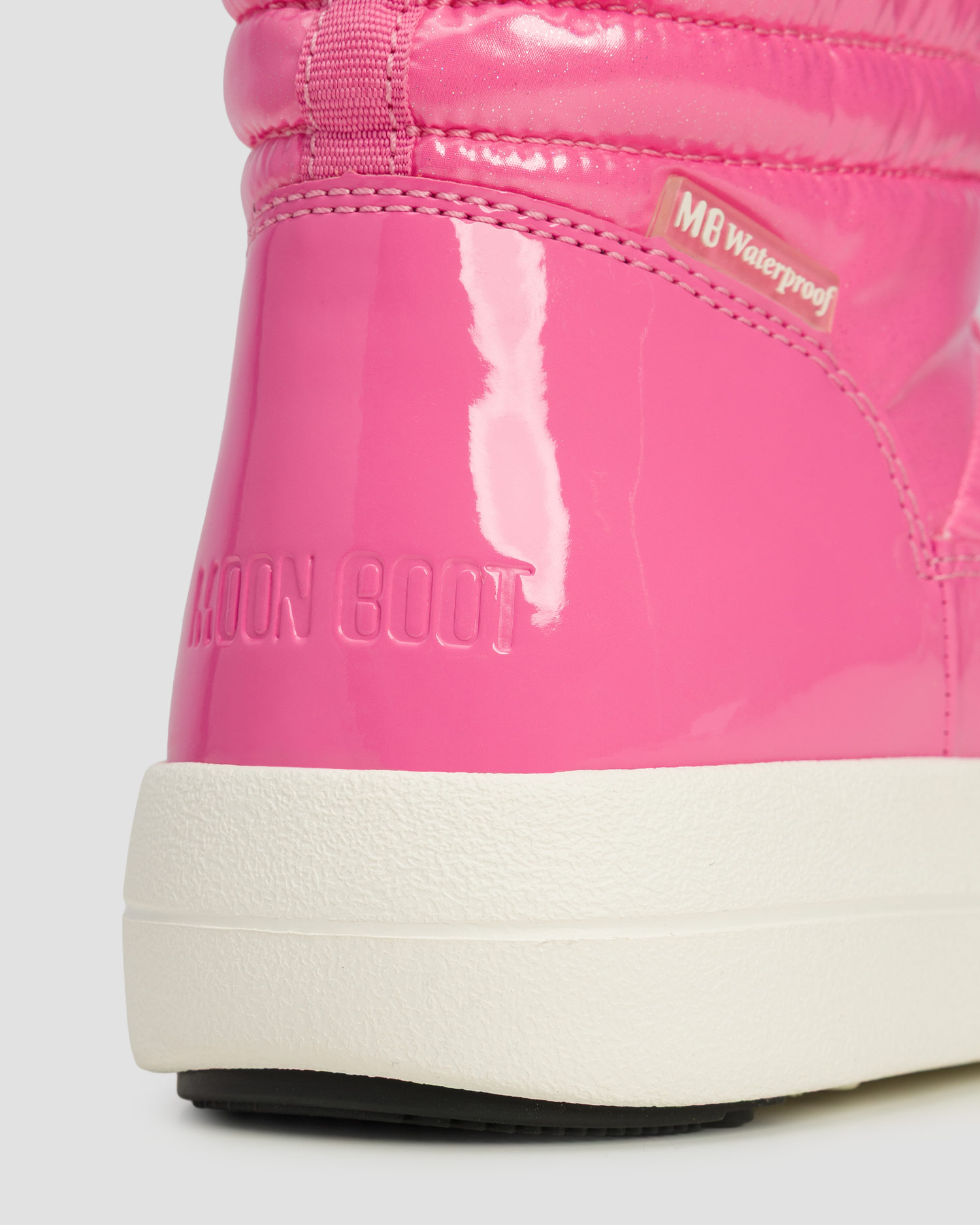 Różowe śniegowce dziecięce Moon Boot JR Park Tube Mid Glitter WP