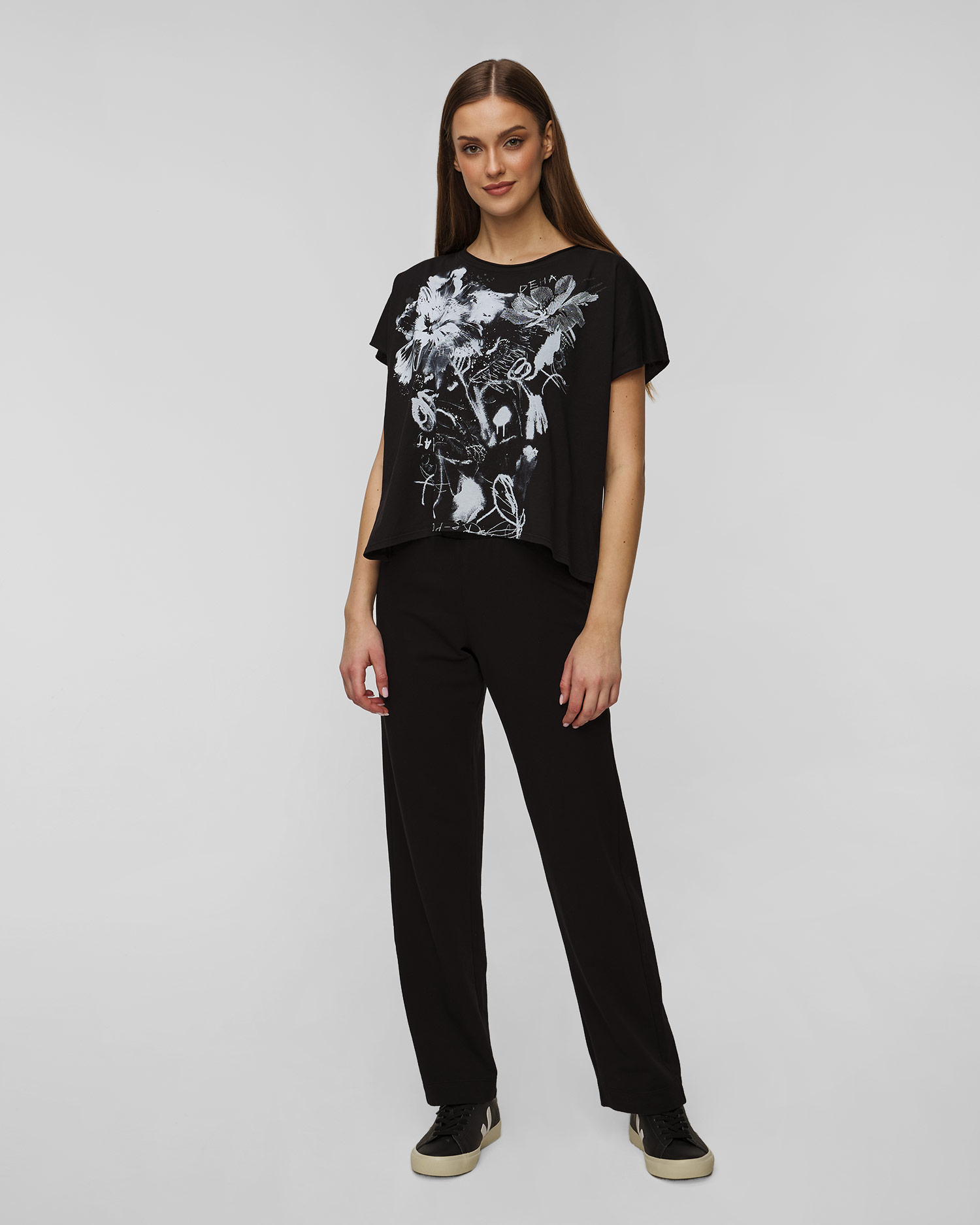 Pantaloni de trening negri pentru femei Deha