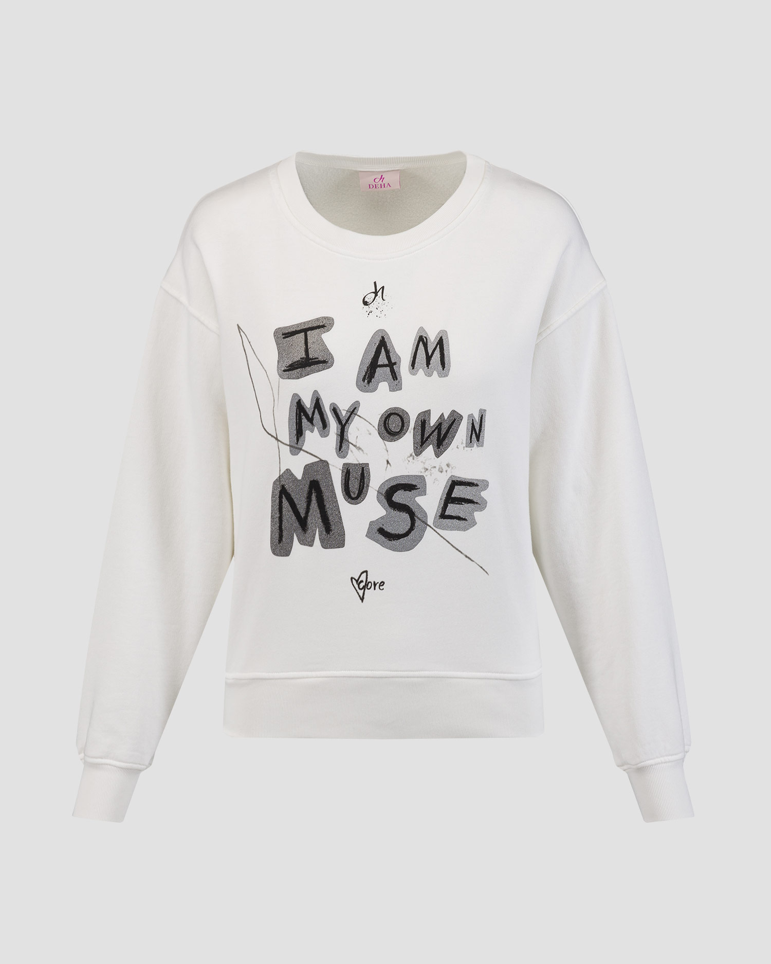 Women's white print sweatshirt Deha
