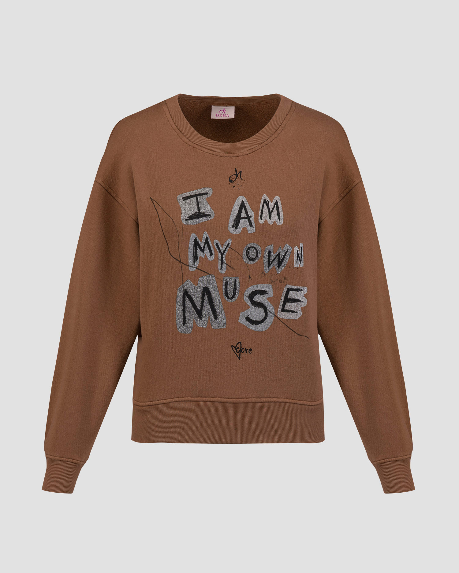 Women's brown print sweatshirt Deha