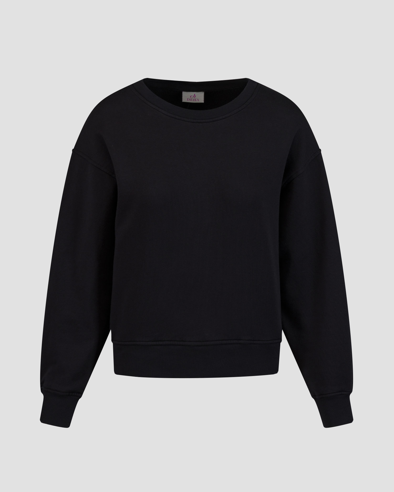 Women's black organic cotton sweatshirt Deha