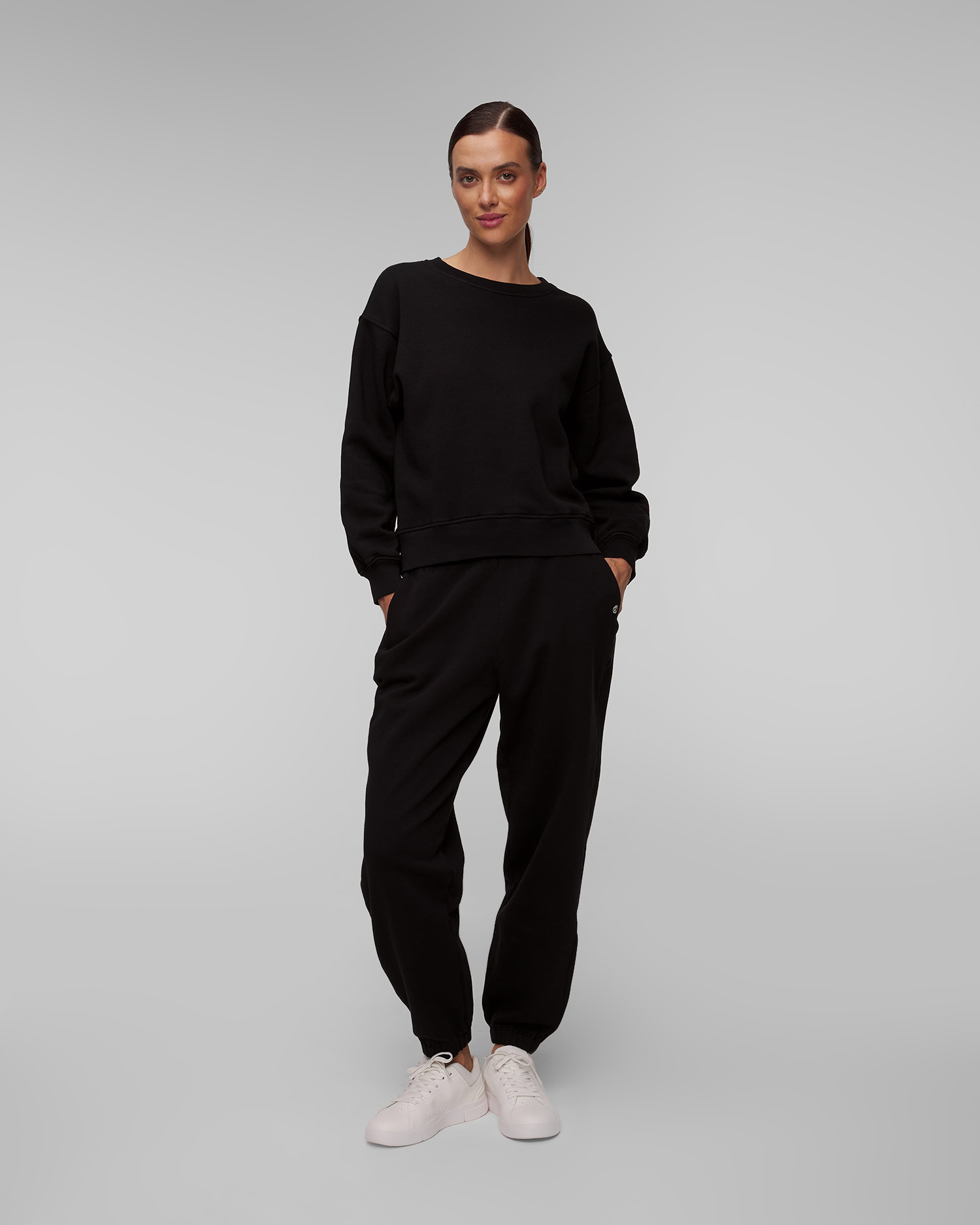 Women's black organic cotton sweatshirt Deha