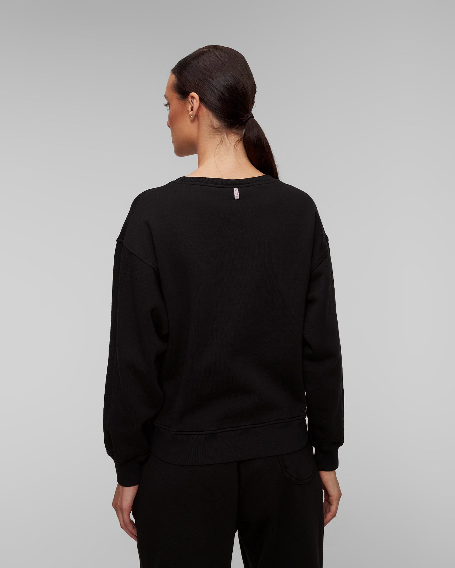 Women's black organic cotton sweatshirt Deha