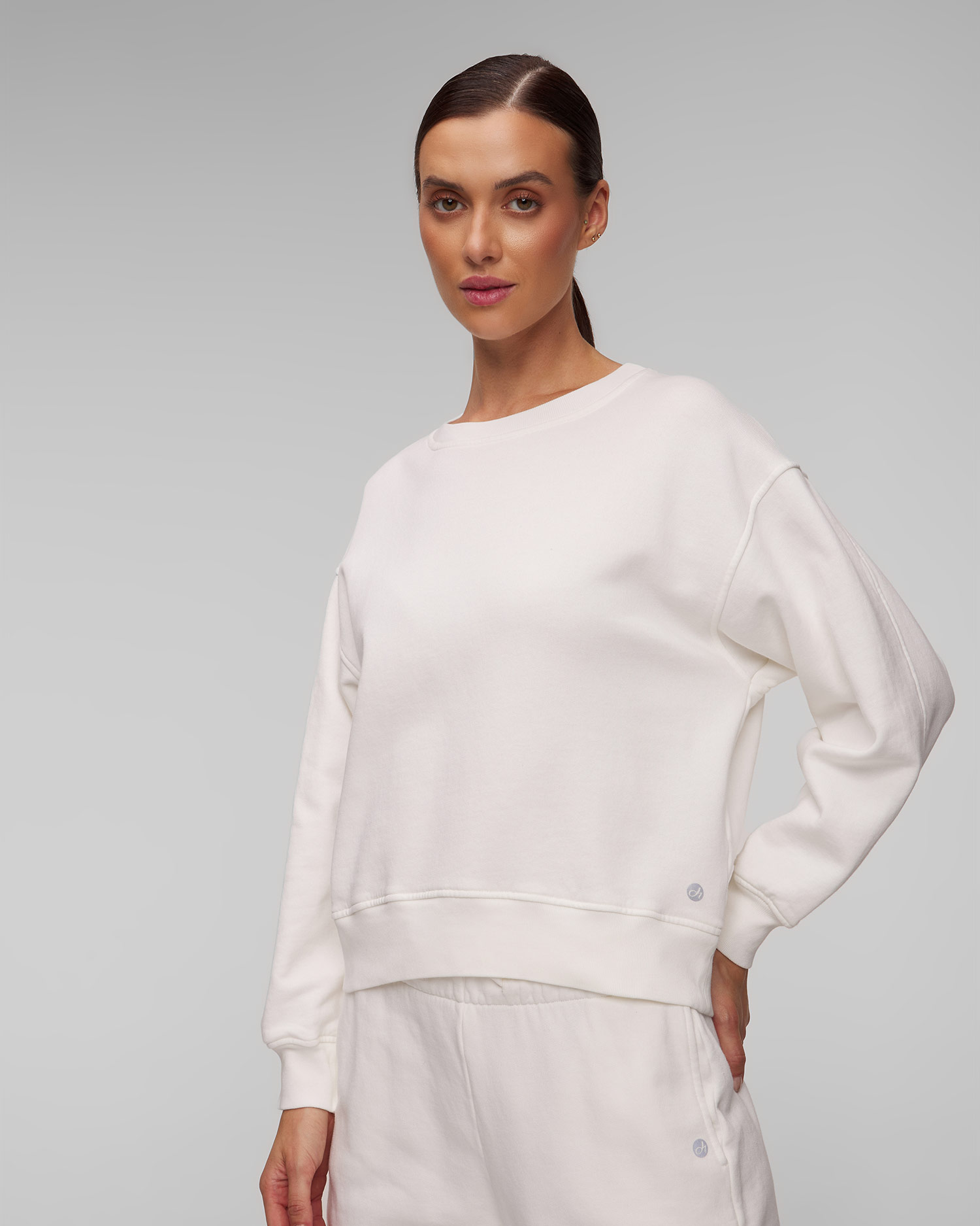 Women's white organic cotton sweatshirt Deha