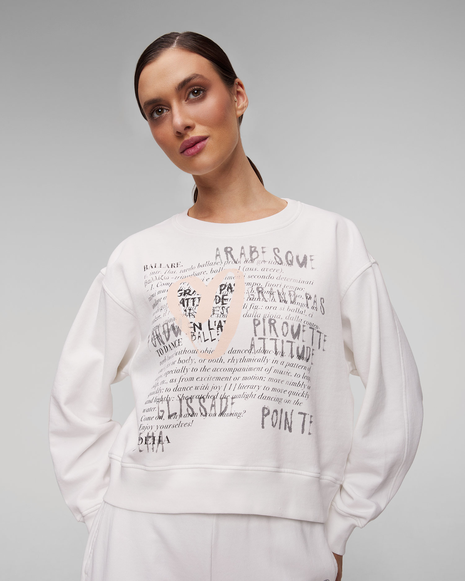 Sweat-shirt blanc pour femmes Deha